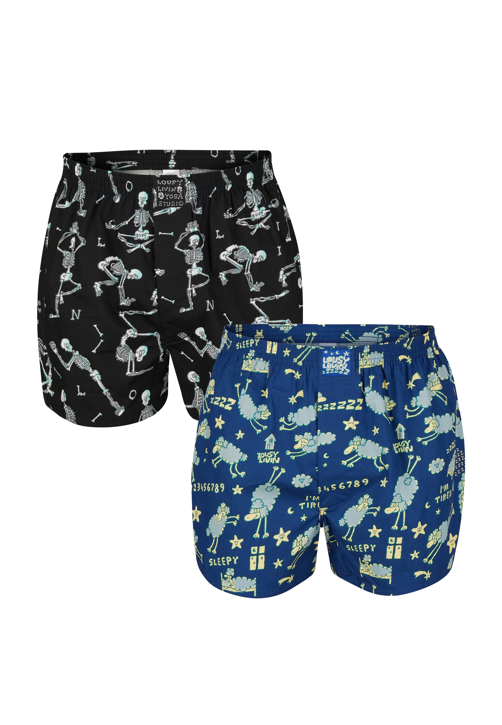 Lousy Livin Boxershorts »2Pack Boxershorts Sheep & Yoga«, mit lockerem Schnitt