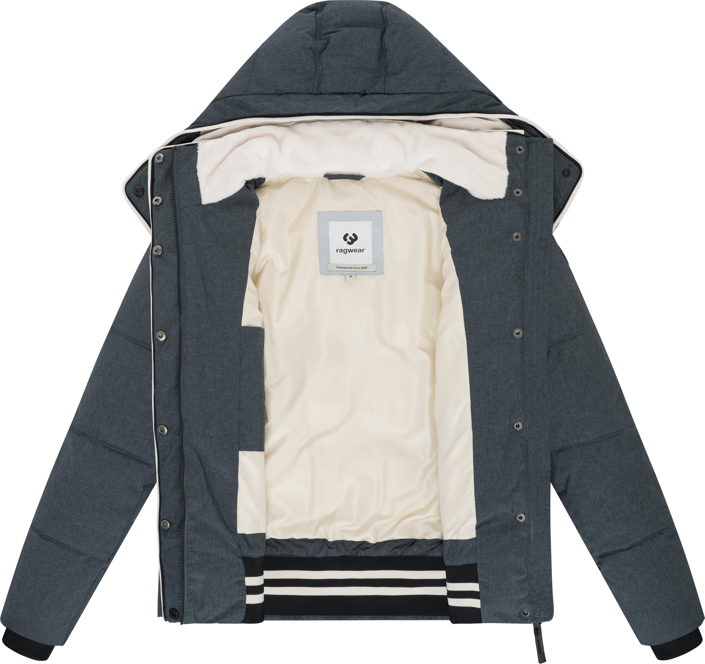 Ragwear Winterjacke »Gleama Melange YOUMODO«, mit Kapuze, Wasserdichte Steppjacke mit abnehmbarer Kapuze