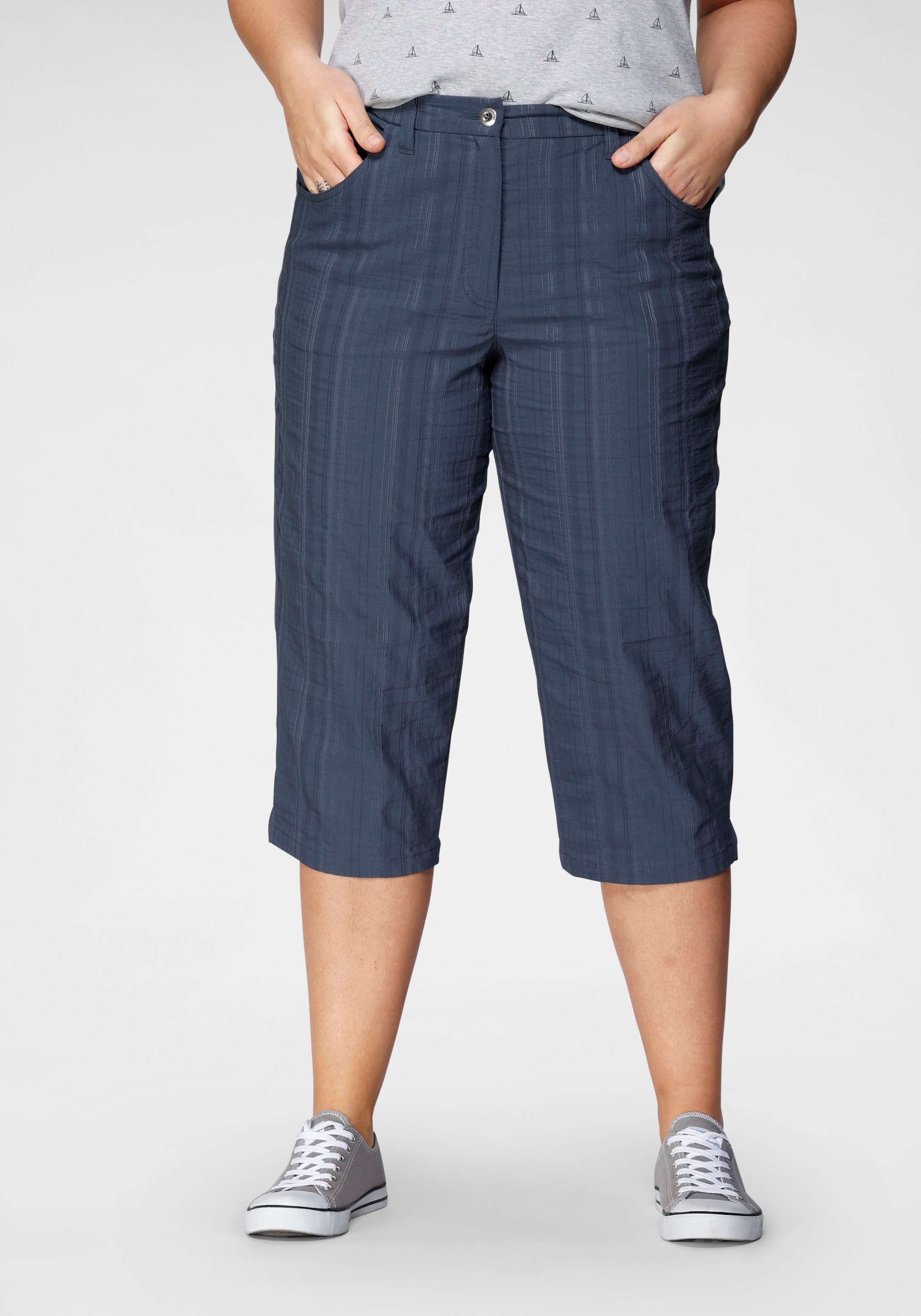 KjBRAND Caprihose "Babsie: bequemer Oberschenkel", Sommerhose mit Strukturm günstig online kaufen