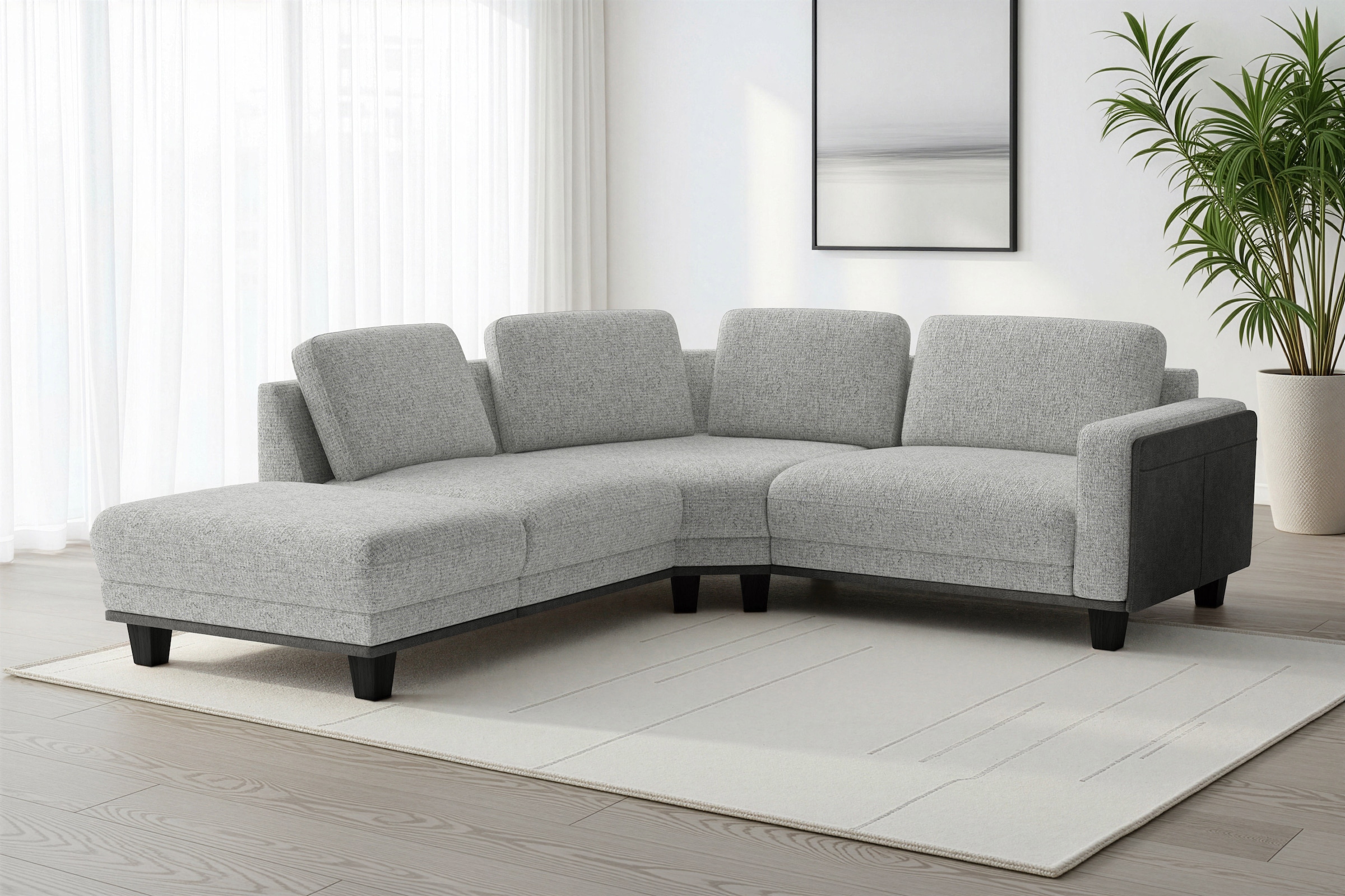sit&more Ecksofa "Concept" Modernes Sofa in drei Fußfarben zur Auswahl