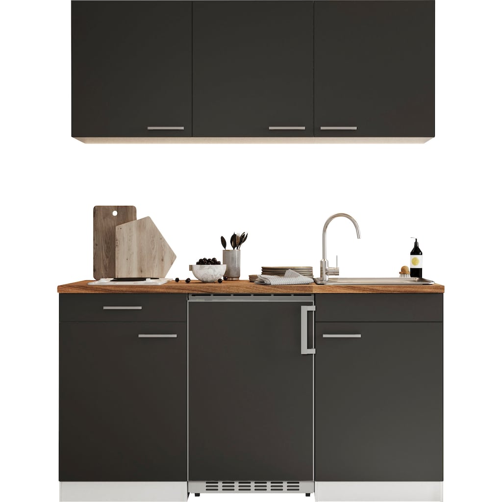 RESPEKTA Küche »Luis, mit Duo Kochfeld, wahlweise mit Mikrowelle, Korpus Weiß,«, Breite 150 cm