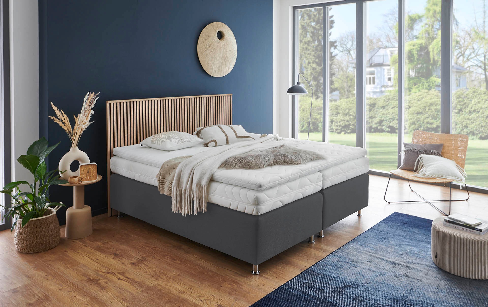 Westfalia Schlafkomfort Boxspringbett »Quercus«, wahlweise mit LED-Beluchtung, 3 Matratzenarten zur Auswahl