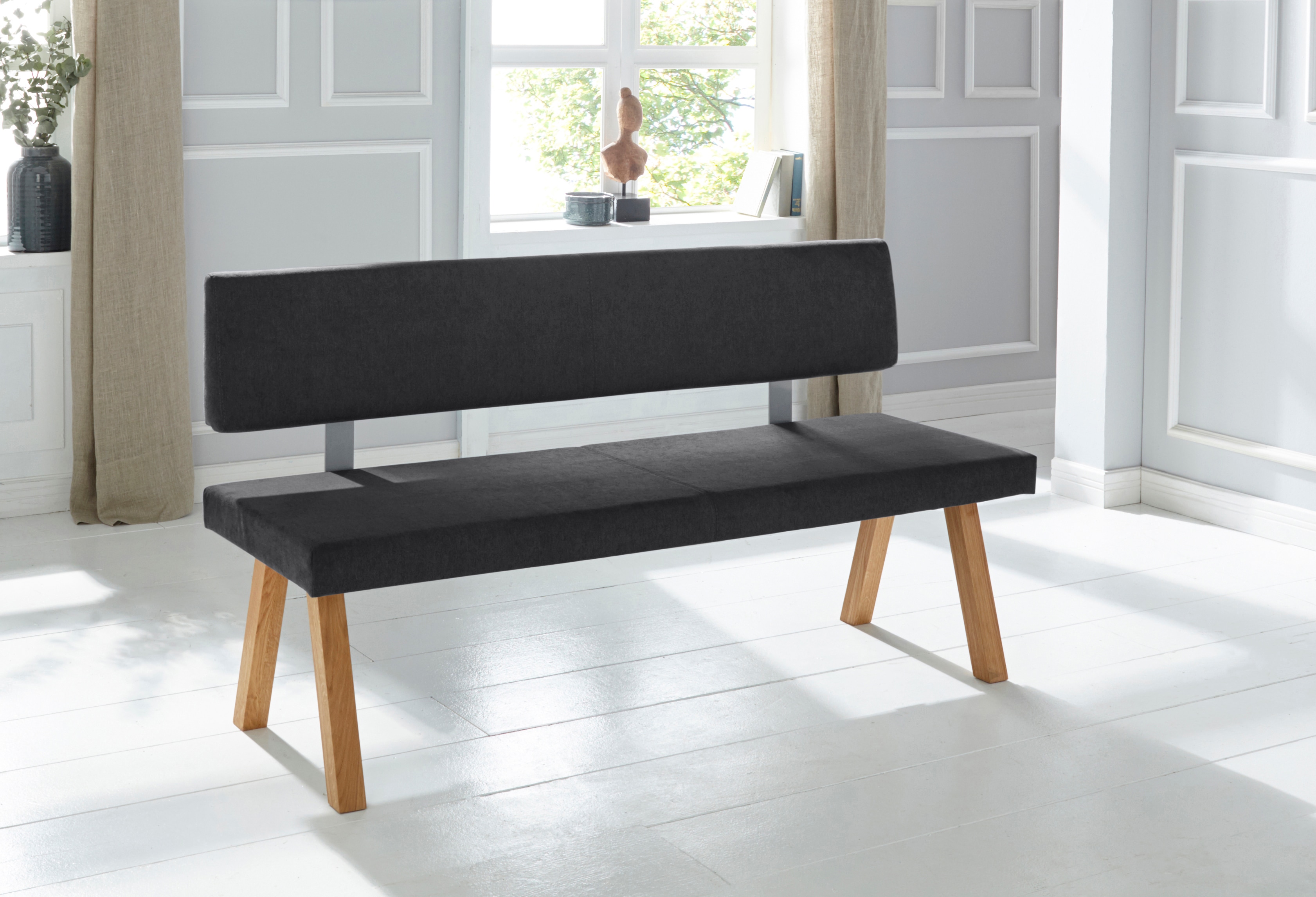 OTTO home Bank "Mobilar Rio" mit Rückenlehne und aus Massivholz