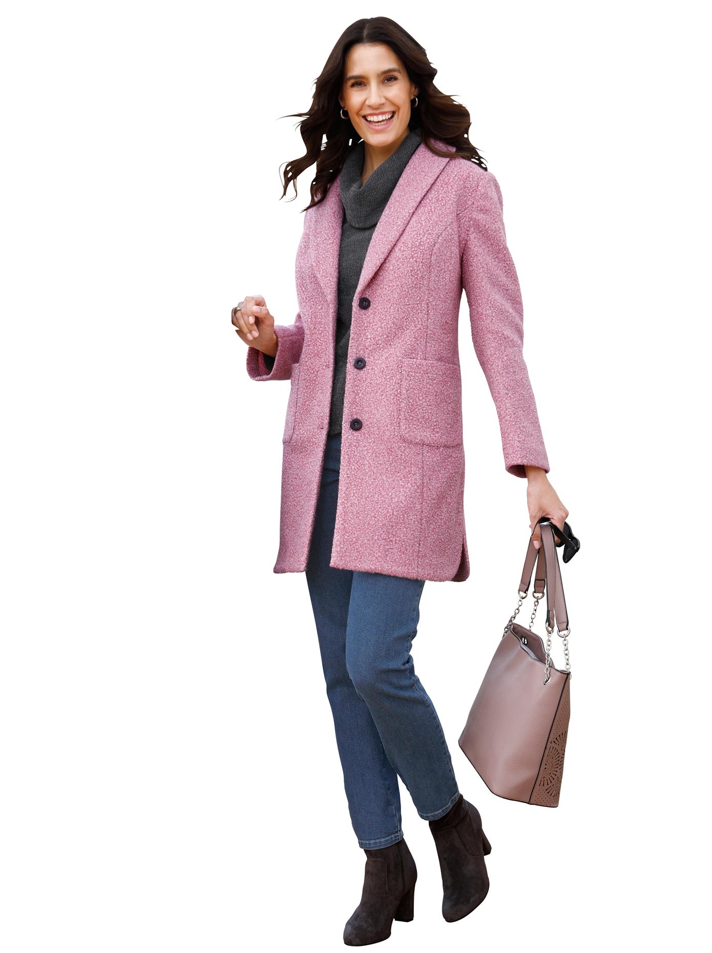 Inspirationen Bouclèjacke ohne Kapuze
