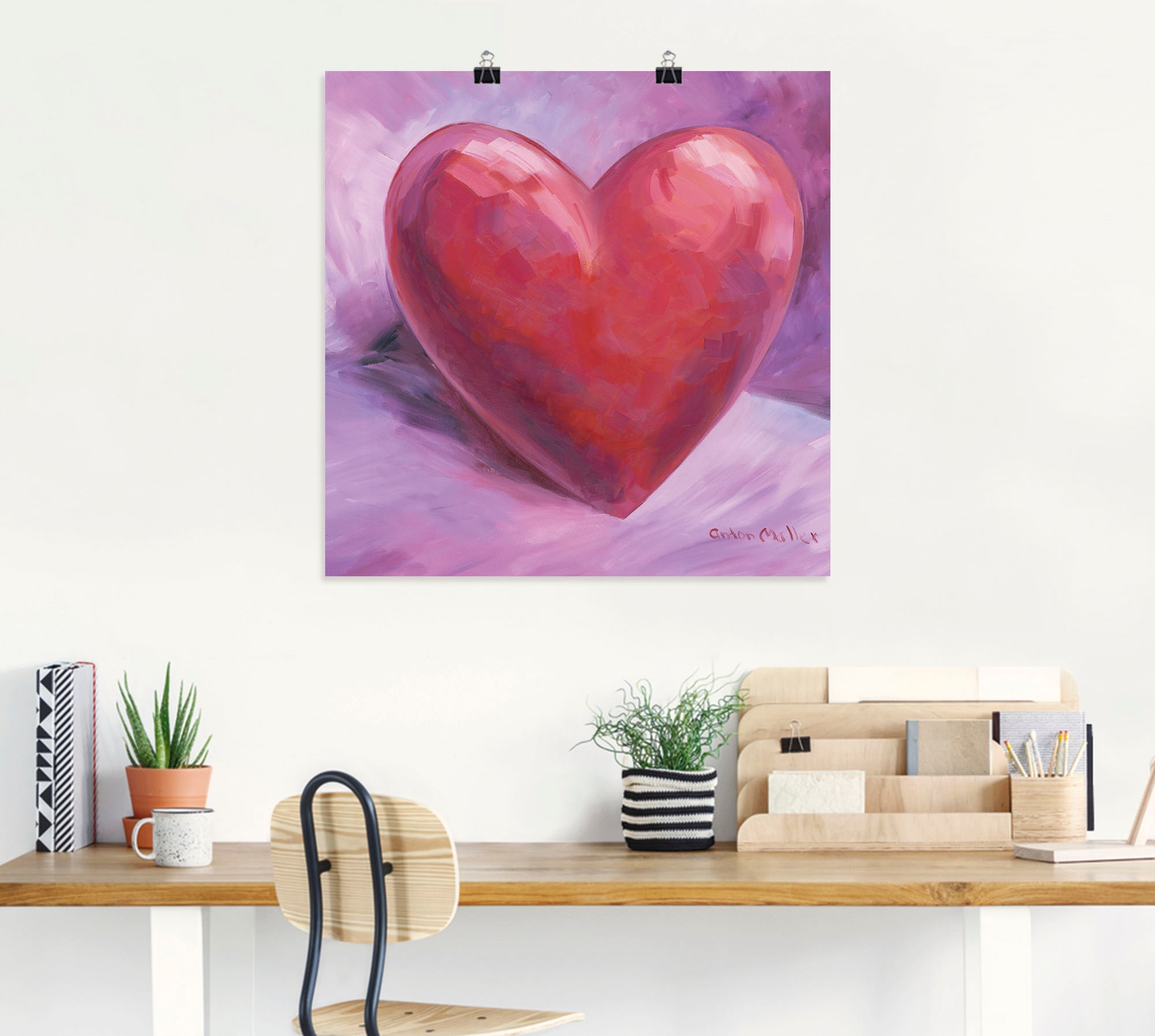Artland Wandbild »Lila Herz«, Herzen, (1 St.), als Leinwandbild, Poster in verschied. Größen