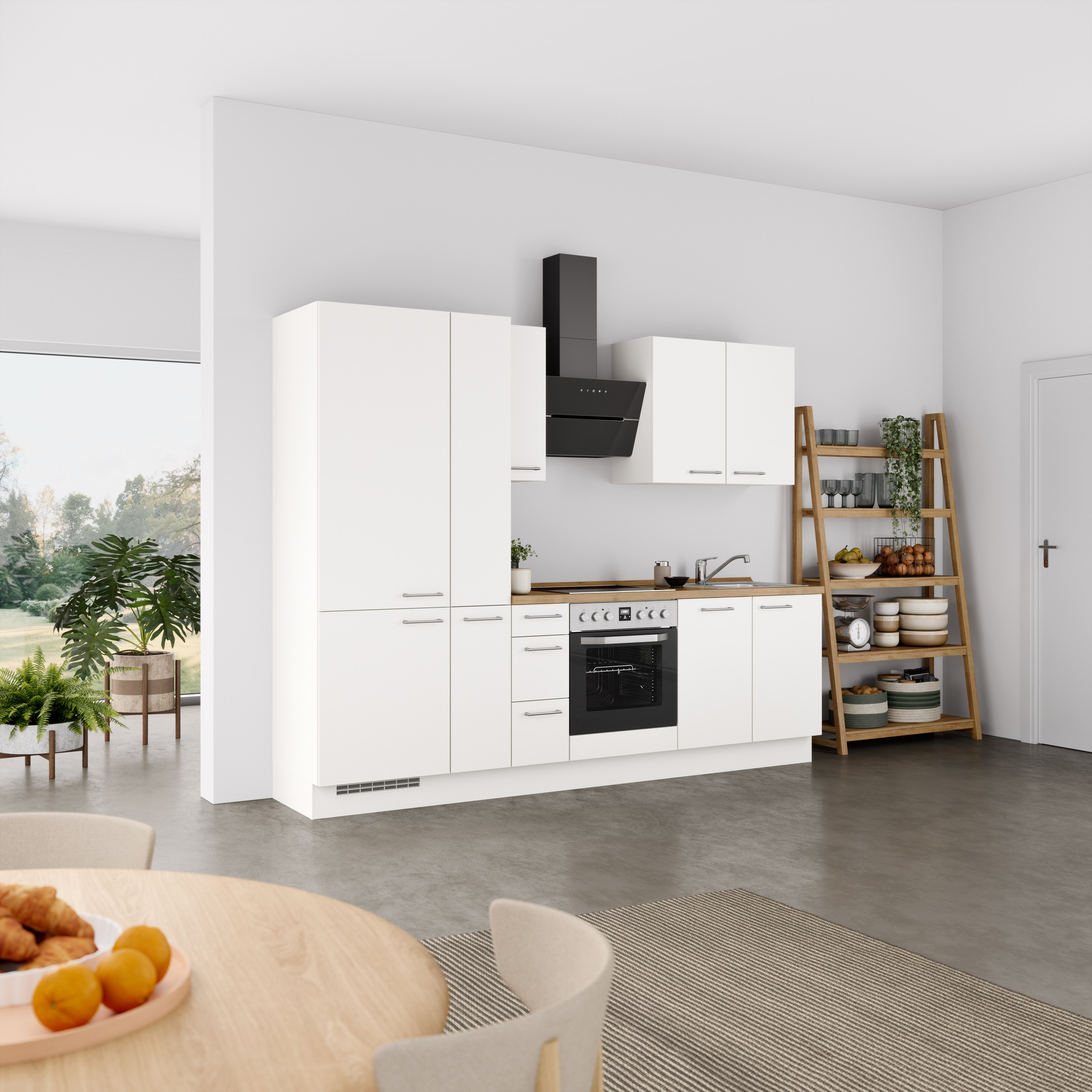 nobilia® Küchenzeile »"Laser II", NEU: individuell anpassbar mit gratis Profi-Beratung« vormontiert, 270 cm breit, optional mit verschiedenen E‑Geräte-Sets