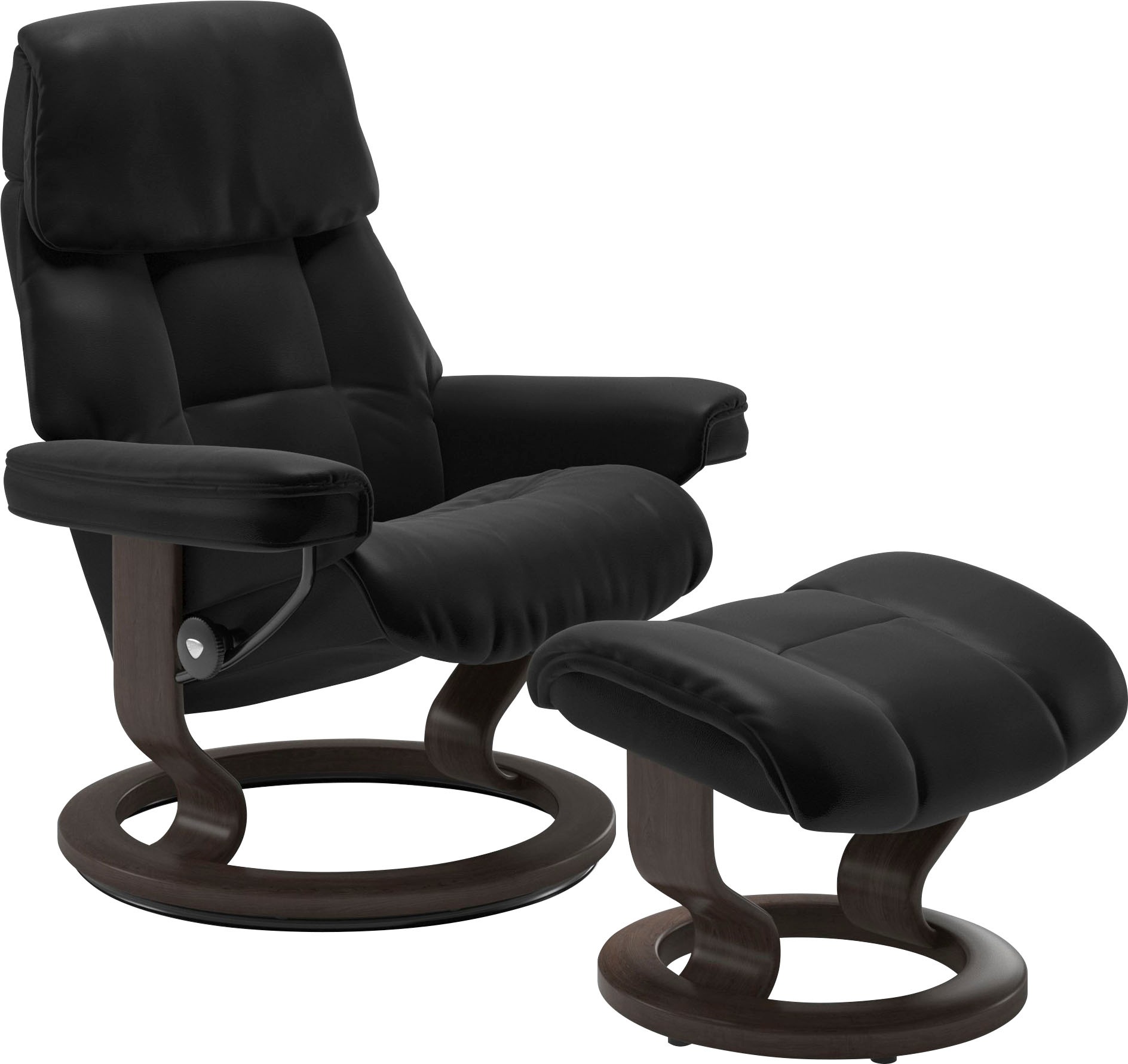 Stressless Relaxsessel "Ruby" Set, mit Classic Base, Größe L, Gestell Eiche, Wenge, Braun & Schwarz
