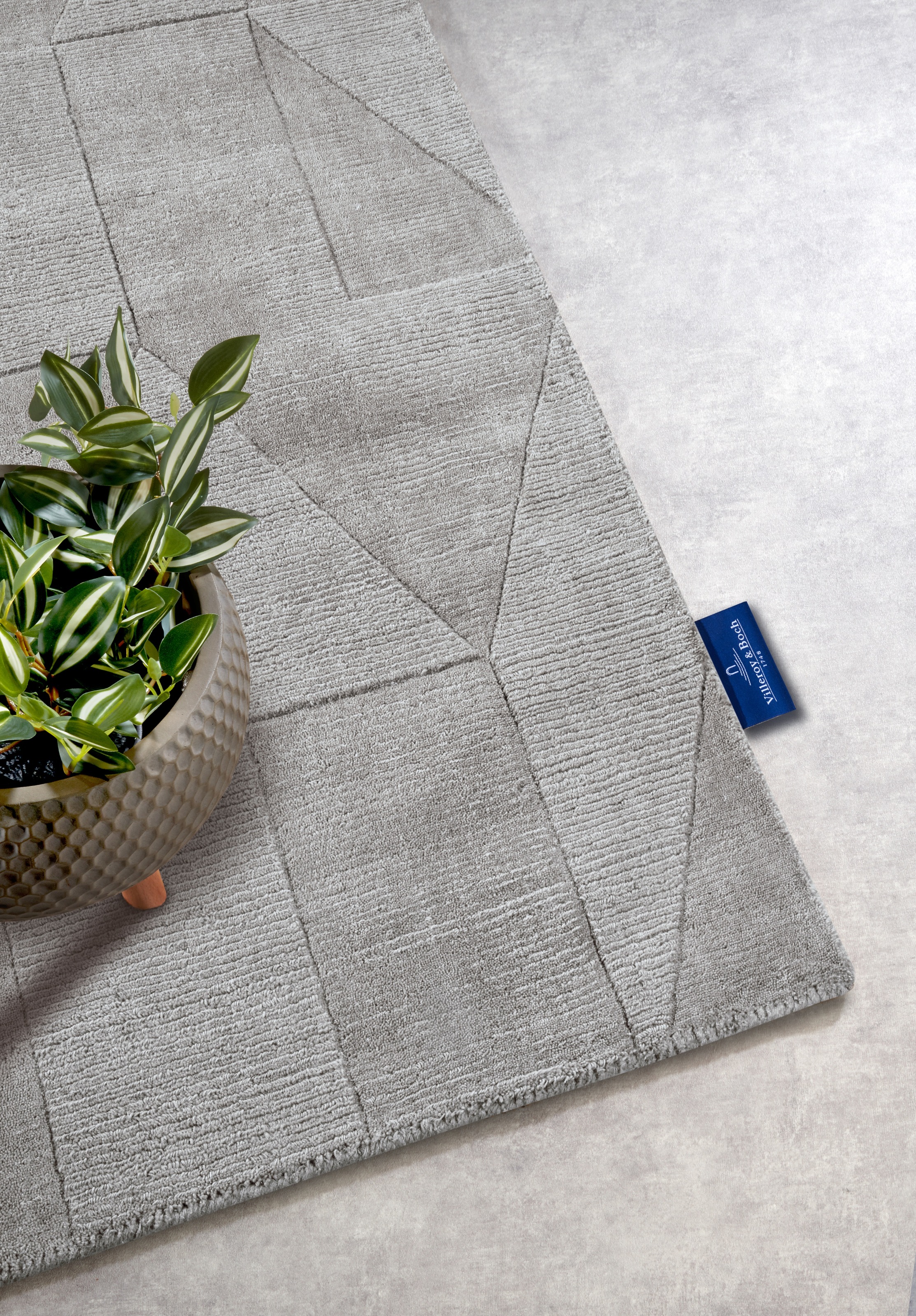 Villeroy & Boch Wollteppich »Ursule«, rechteckig, 10 mm Höhe, Läufer, handgewebt, Wolle, Natur, Wohnzimmer, Geometrie, Boho