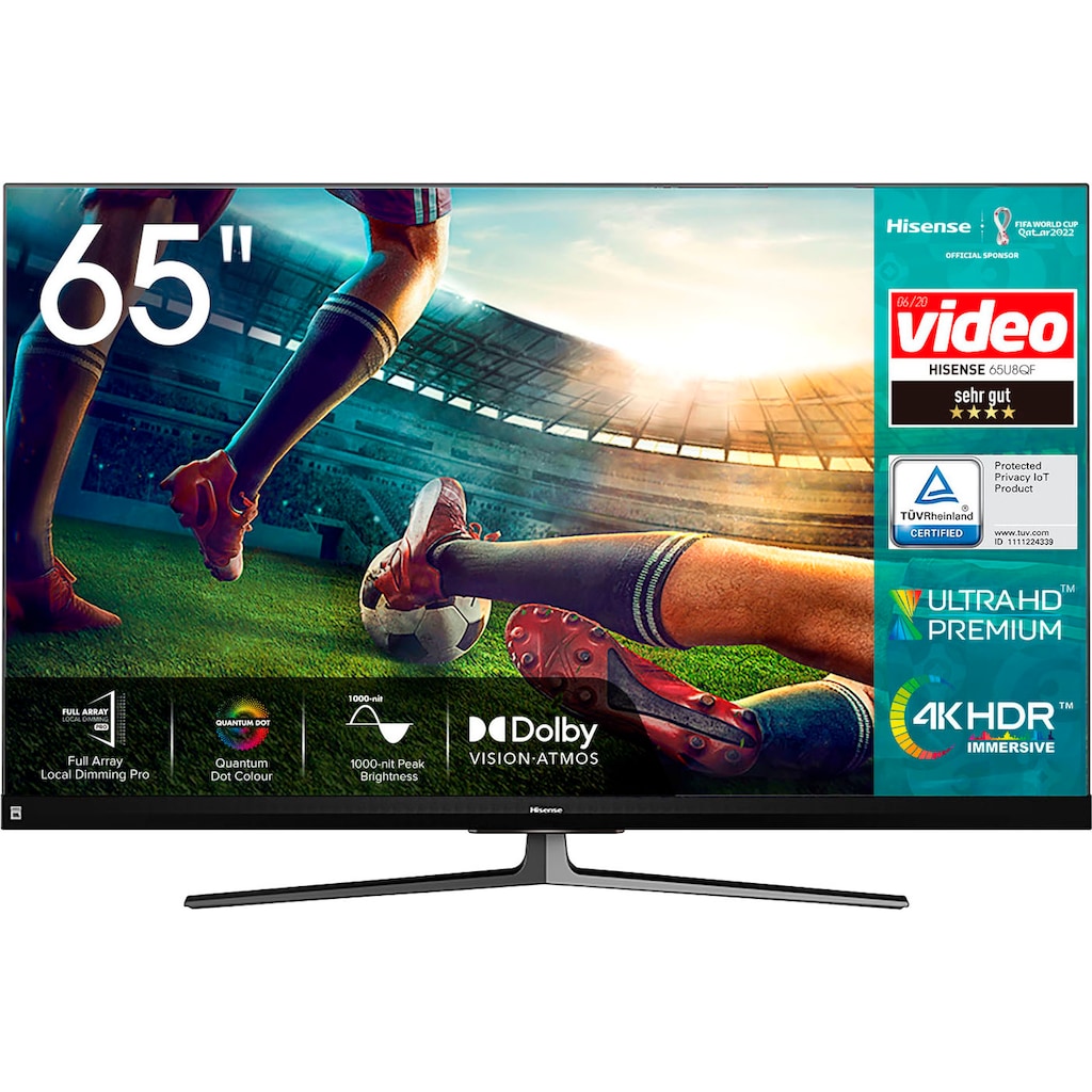 Hisense LED-Fernseher »65U8QF«, 164 cm/65 Zoll, 4K Ultra HD, Smart-TV, Quantum Dot Technologie, 120Hz Panel, JBL sound, Alexa Built-in