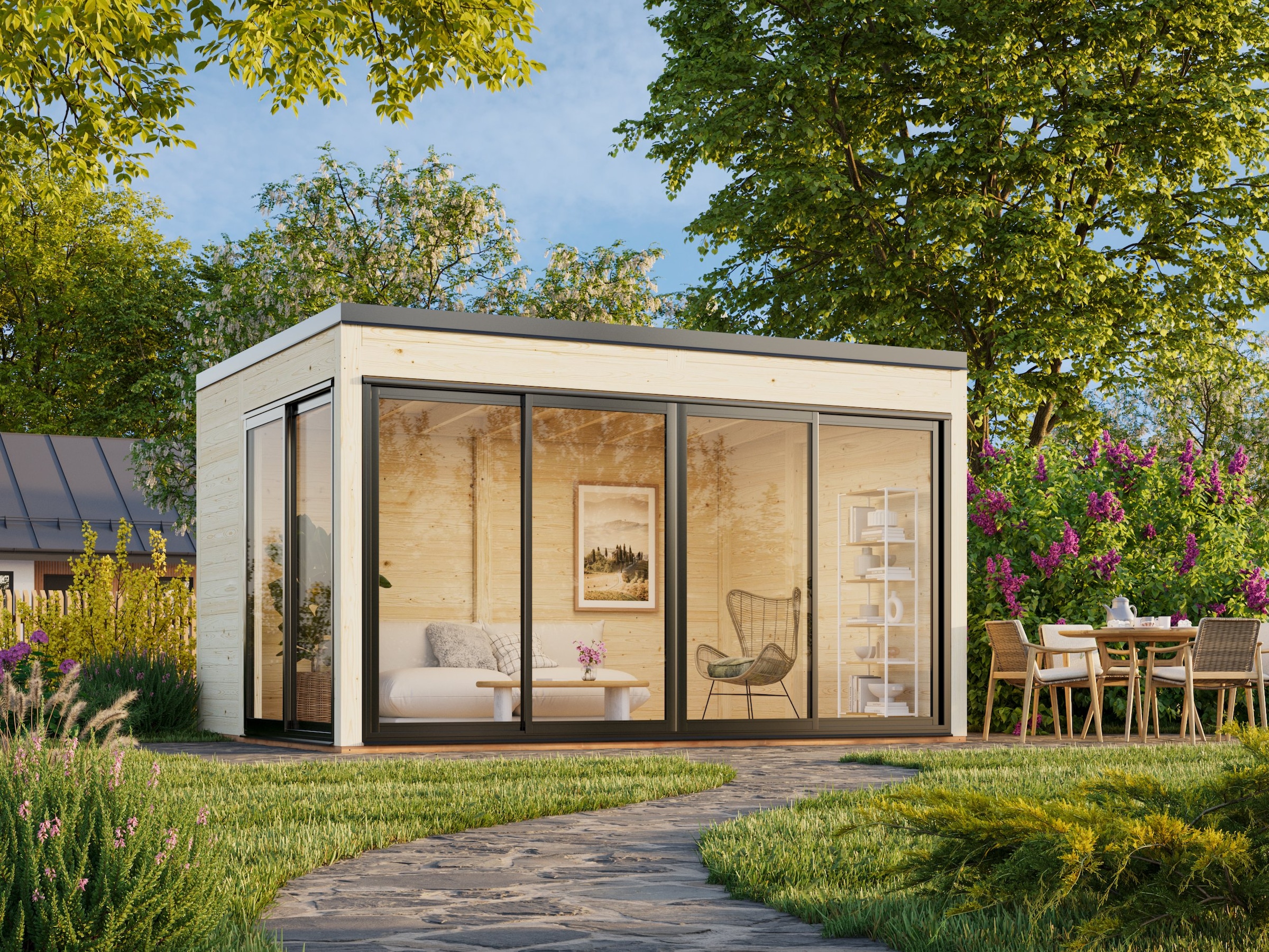 Palmako Holzpavillon »Serena 12,6 m² Set 1 Slide« BxTxH: 420x320x250 cm