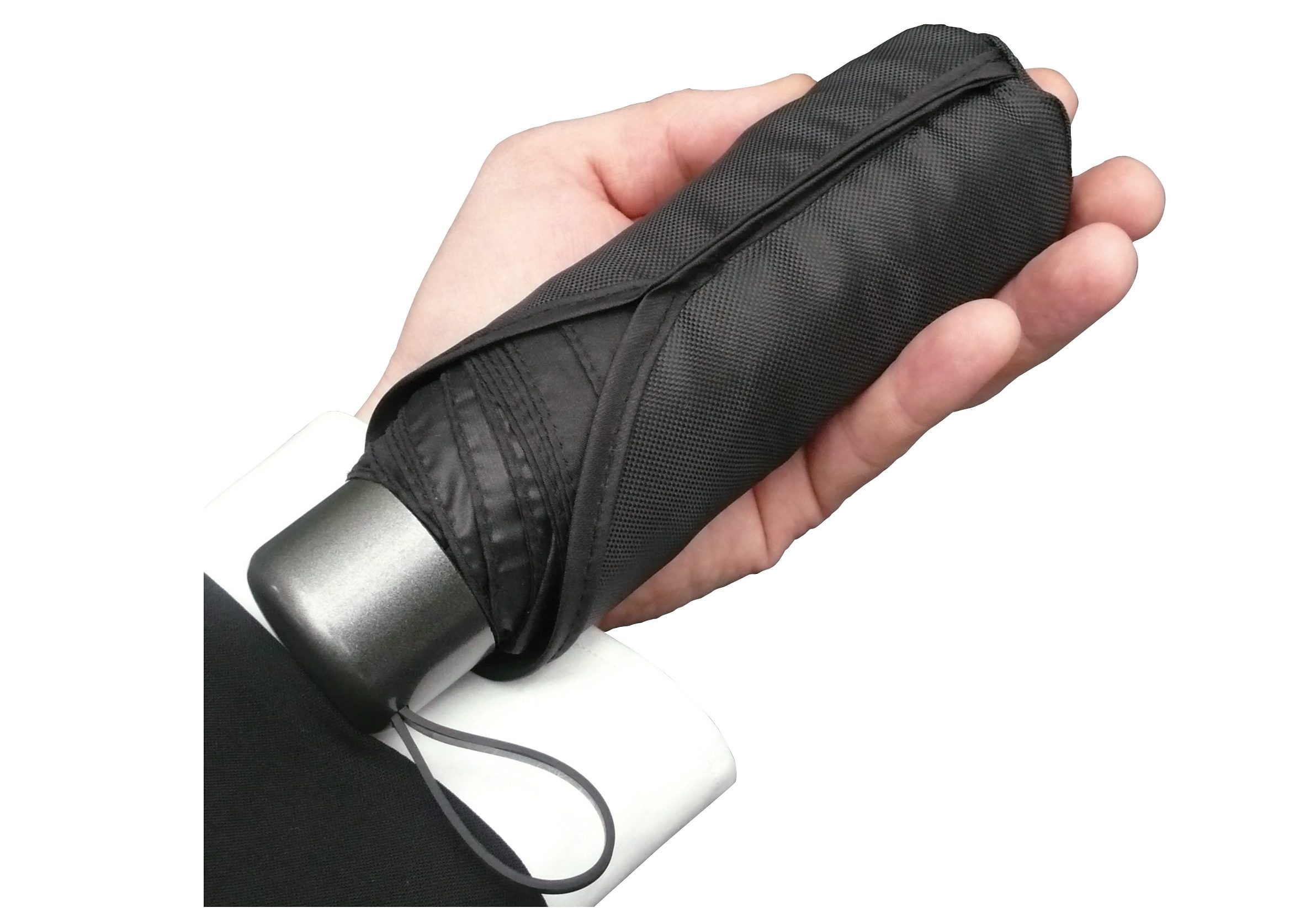 EuroSCHIRM® Taschenregenschirm »Der kleine Riese, schwarz«, besonders leicht, super flach und extra klein
