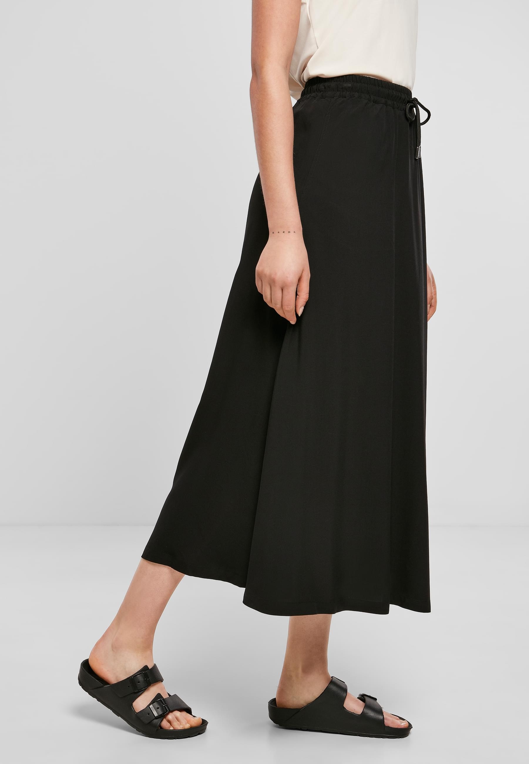 URBAN CLASSICS Jerseyrock »Urban Classics Damen Ladies Viscose Midi Skirt«, (1 tlg.)