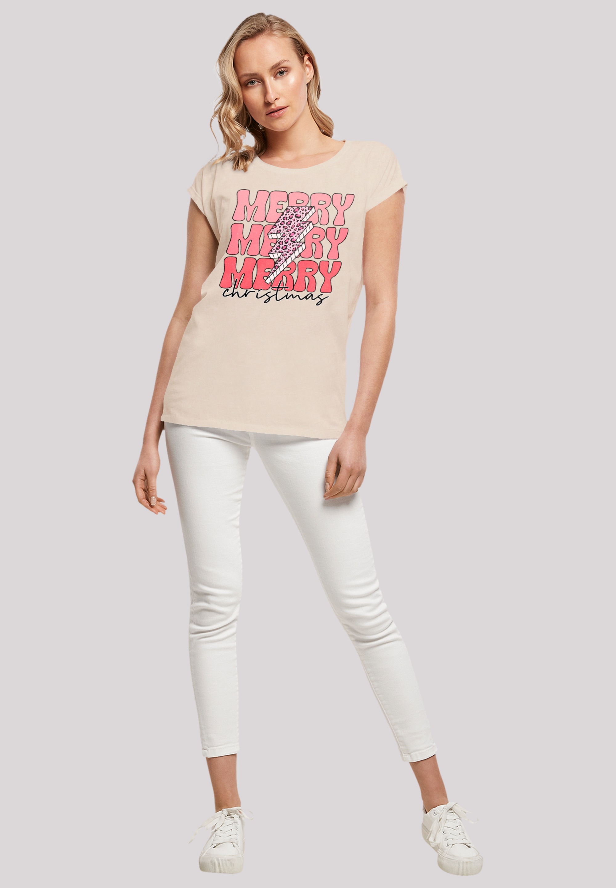 F4NT4STIC T-Shirt »Merry Weihnachten Print Leo Print«, Premium Qualität, Weihnachts-Kollection