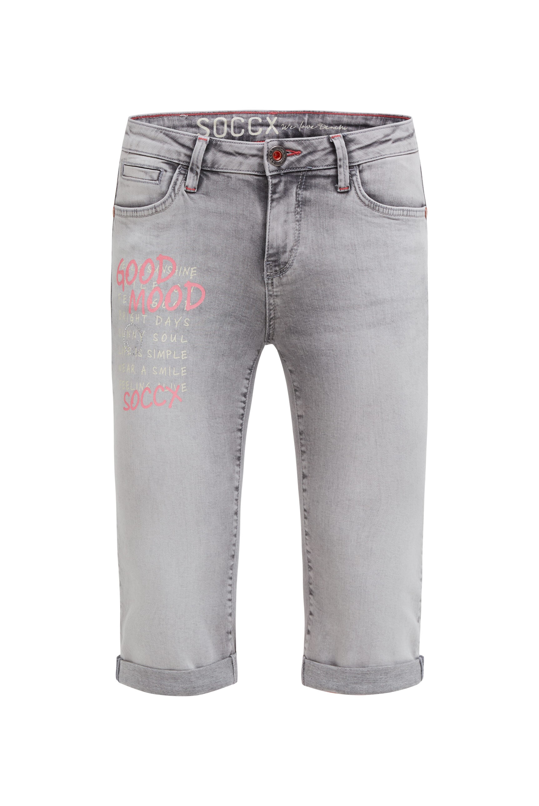 SOCCX Regular-fit-Jeans mit Turn-Up Saum