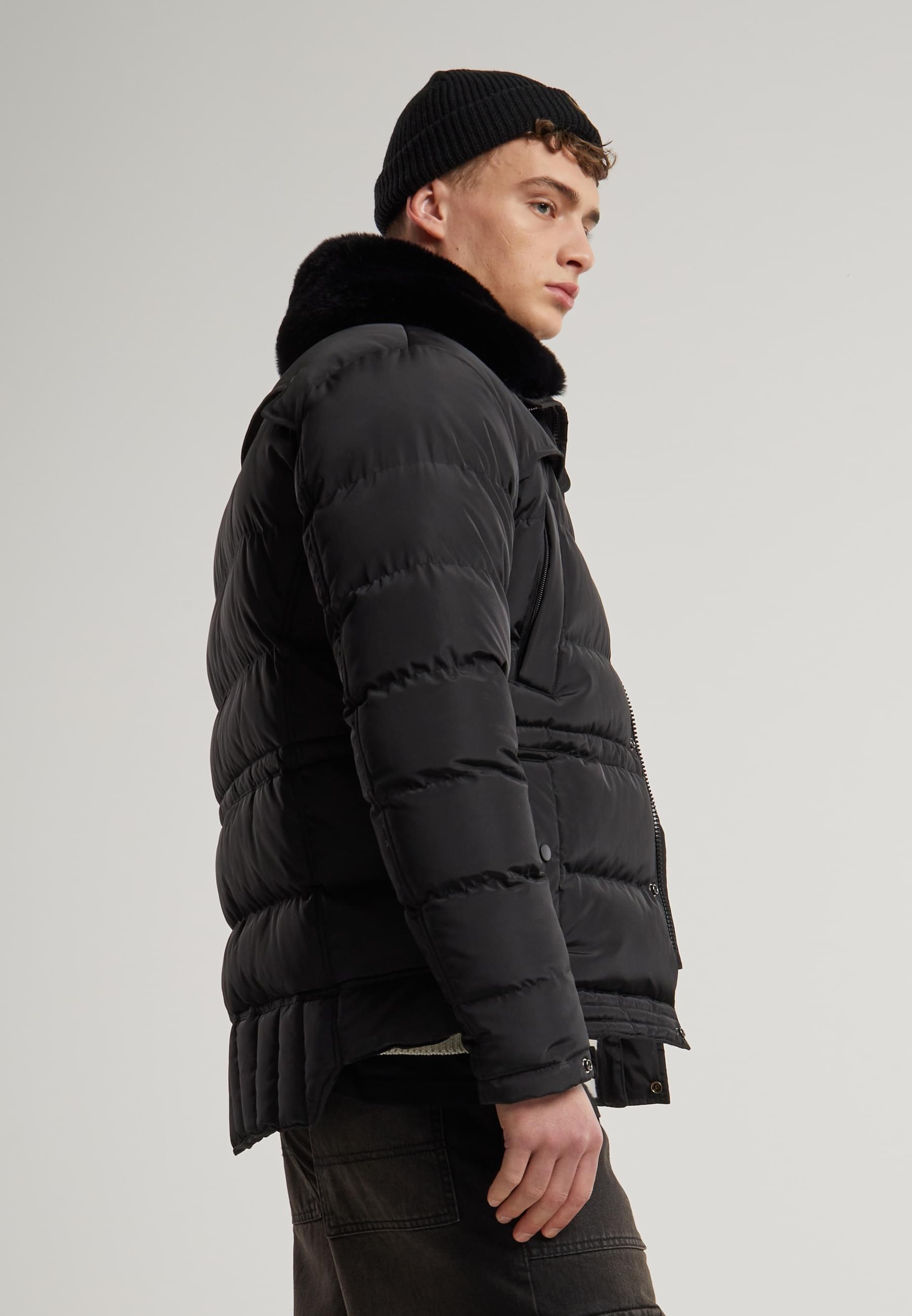 URBAN CLASSICS Winterjacke »Urban Classics Puffer Jacket With Detachable Fur Collar«, (1 St.), ohne Kapuze