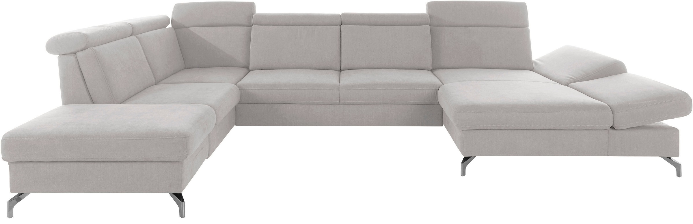 sit&more Wohnlandschaft »Brisbane U-Form«, Fußhöhe 12 cm, inklusive Sitztiefen-, Armteil- und Kopfteilverstellung