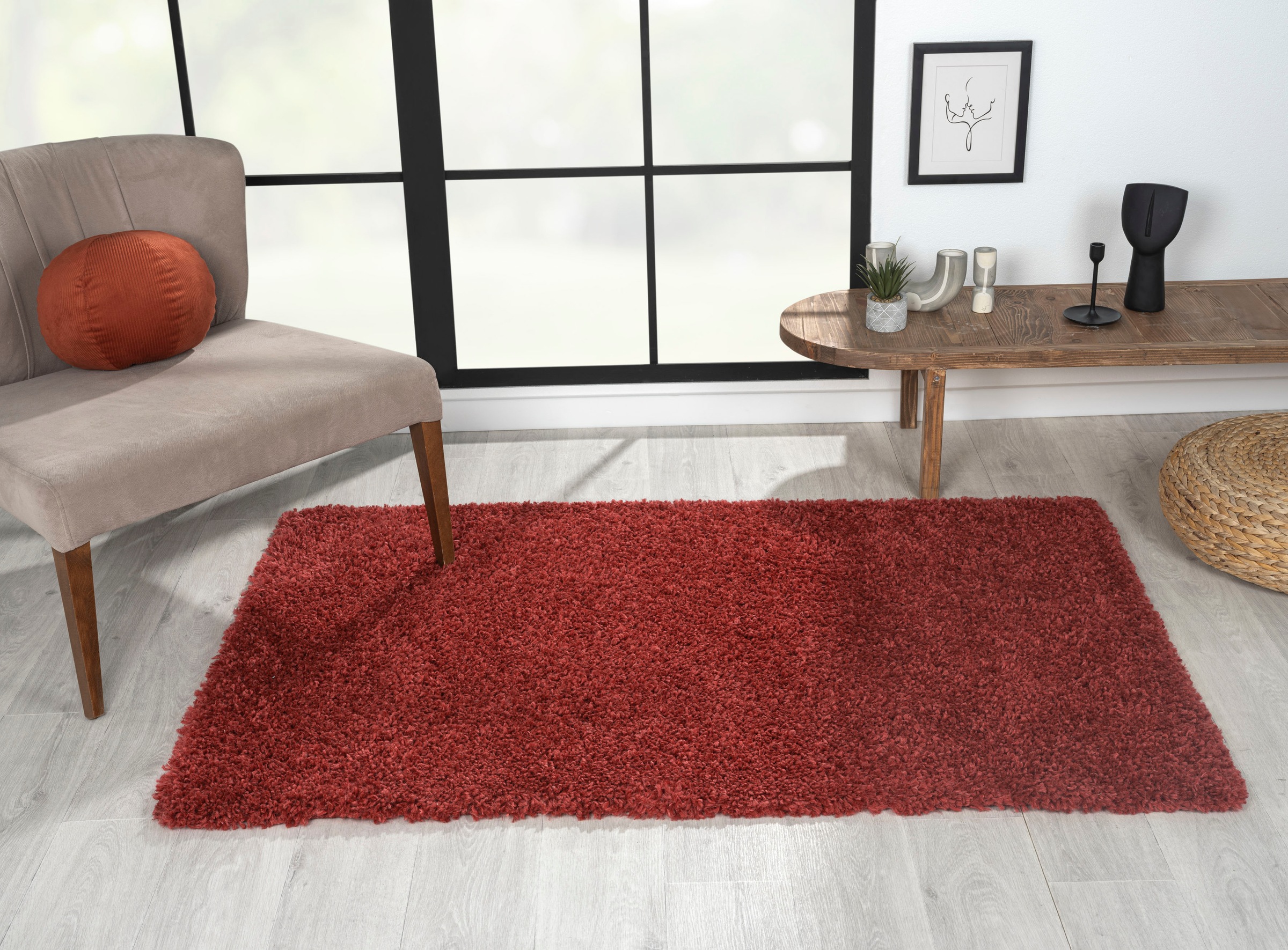 Myflair Möbel & Accessoires Hochflor-Teppich »My Shaggy«, rechteckig, 37 mm Höhe, Shaggy, Uni-Farben, leicht glänzend, Microfaser, extra flauschig