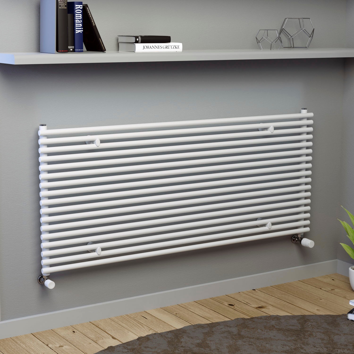 Ximax Designheizkörper "Gamba Slim Duplex Horizontal, 610 mm x 1200 mm", 825 Watt, Weiß