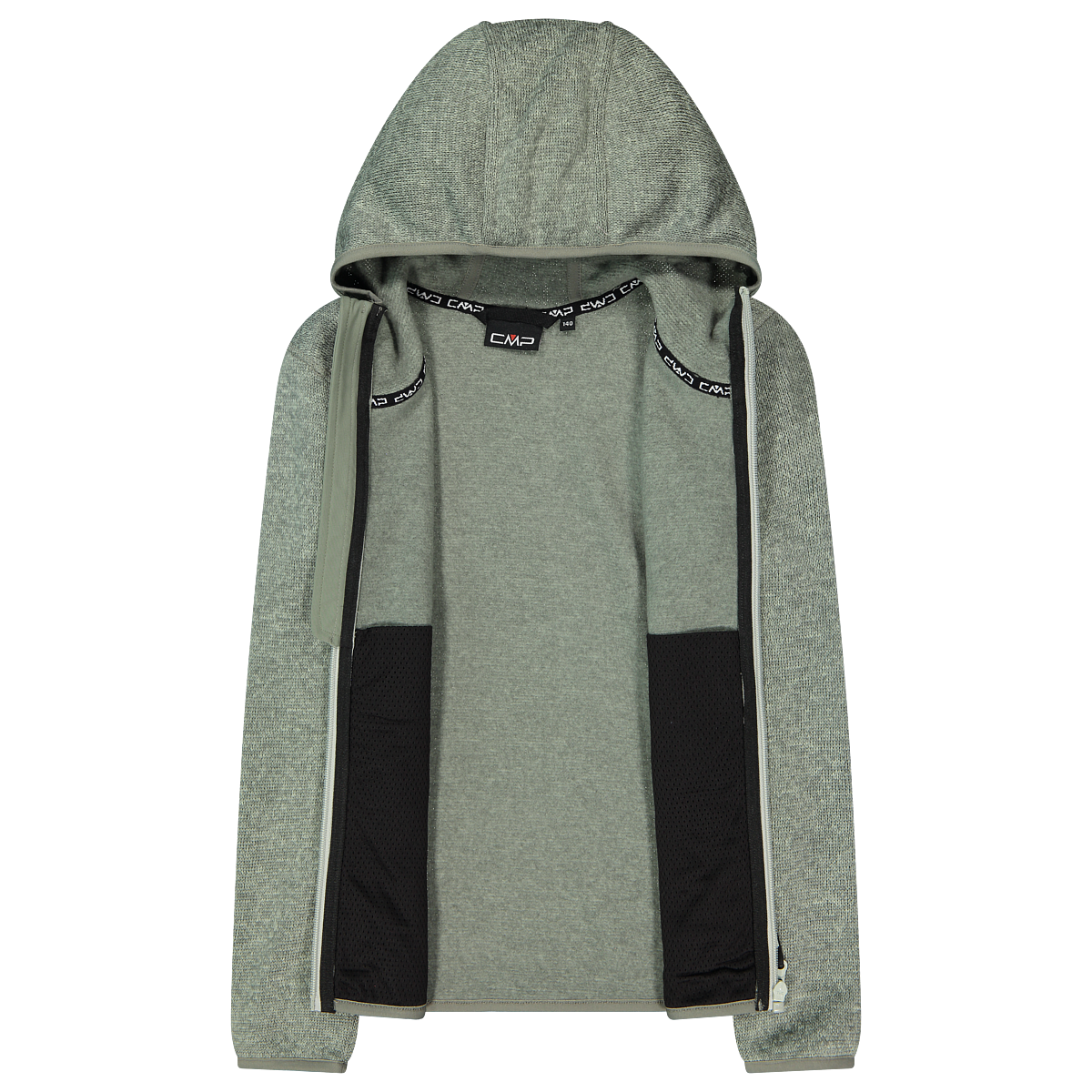 CMP Strickfleecejacke mit Kapuze für Kinder, mit Kapuze, mit Reißverschlusstaschen