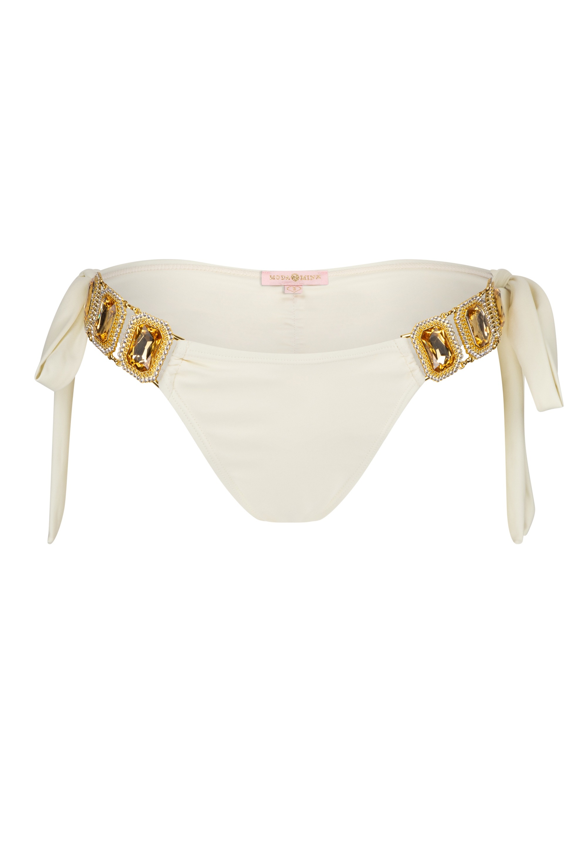 Moda Minx Bikini-Hose »Boujee Tie Side Brazilian«, (1 St., Panty), mit stilvollem Steinbesatz
