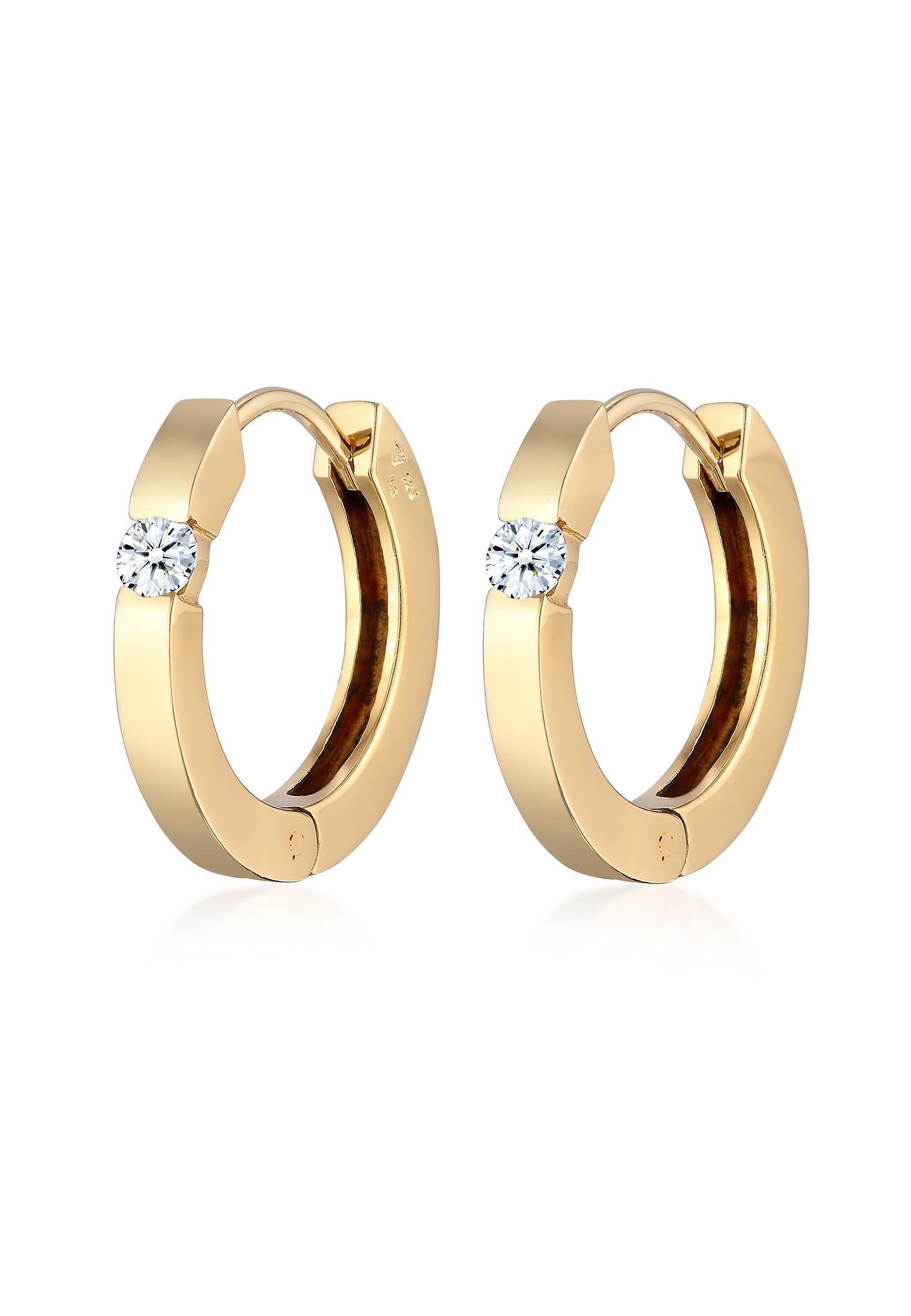Elli DIAMONDS Paar Creolen »Creolen Diamant (0.22 ct.) Eleganz 925 Silber«