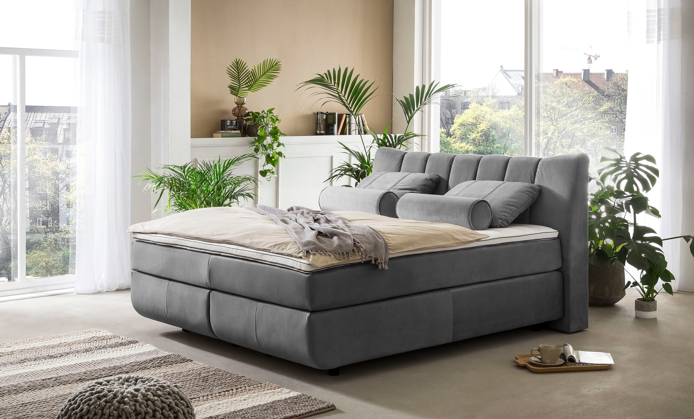 Leonique Boxspringbett »Océane« Bodenfrei- wirkt freischwebend, verschiedene Härtegrade (auch H4)