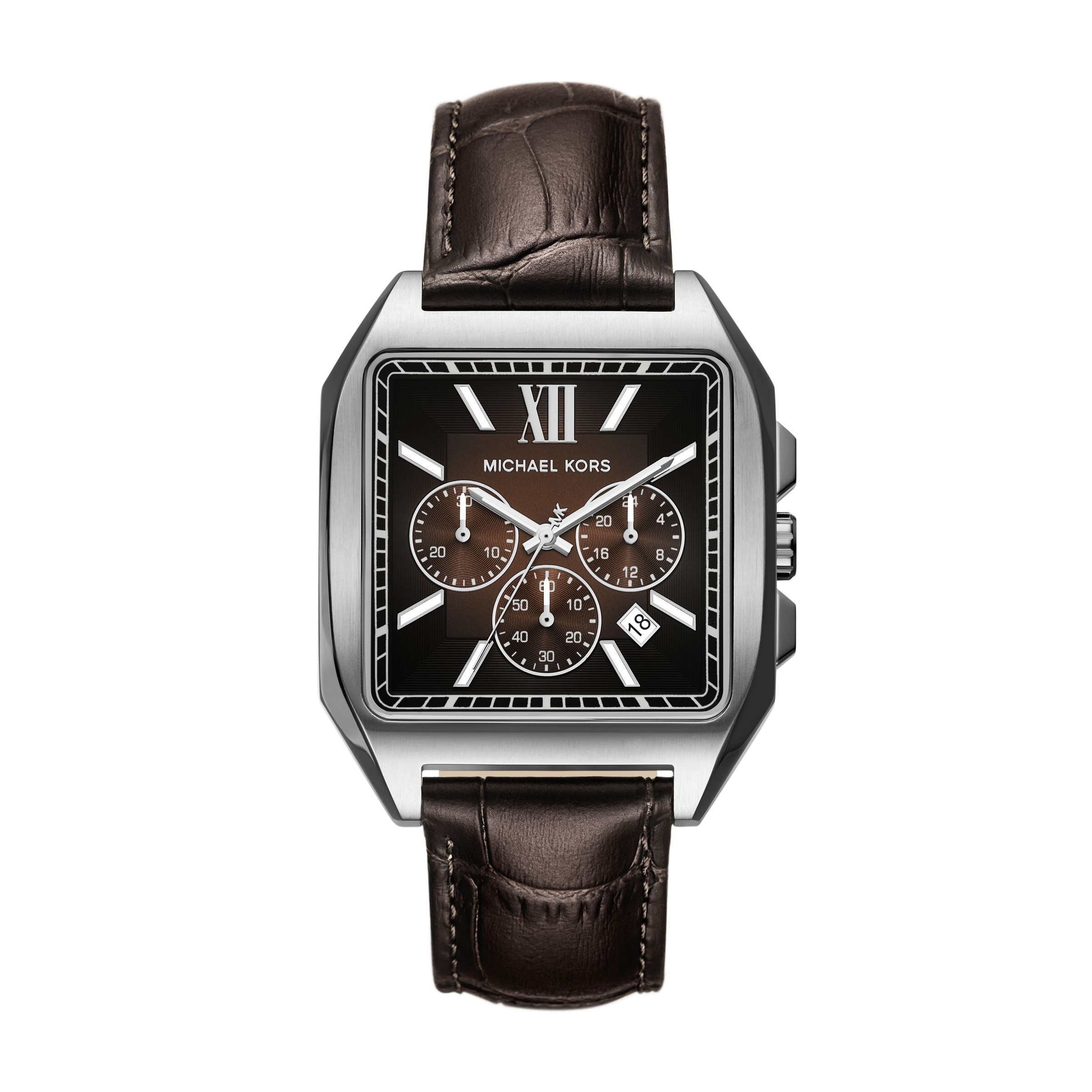 MICHAEL KORS Chronograph »Hayes« Quarzuhr, Armbanduhr, Lederarmband, analog, Tag, 12/24-Std.-Anzeige