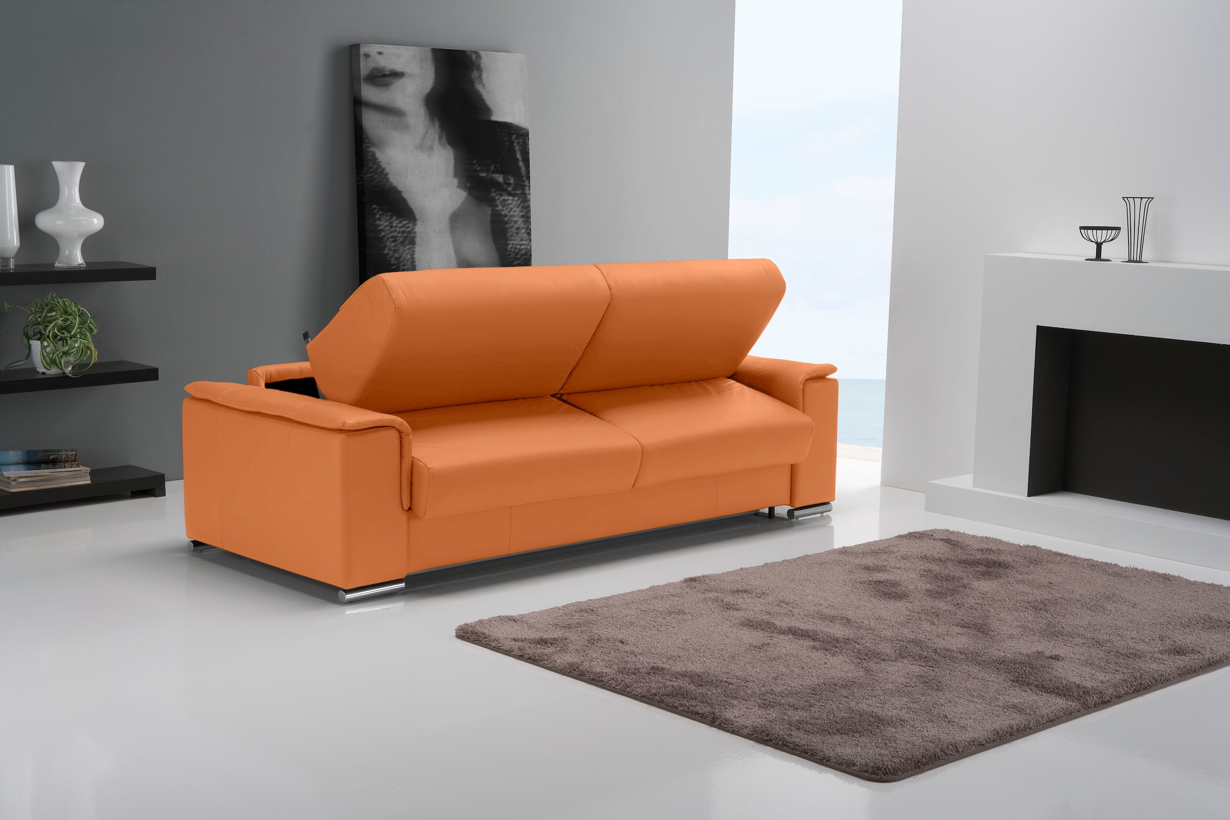 Egoitaliano Schlafsofa »Cecilia, modern & elegant, erstklassiger Sitzkomfort, Dauerschläfer«, inkl. Matratze und hochwertigem Metallbettrahmen, toller Schlafkomfort