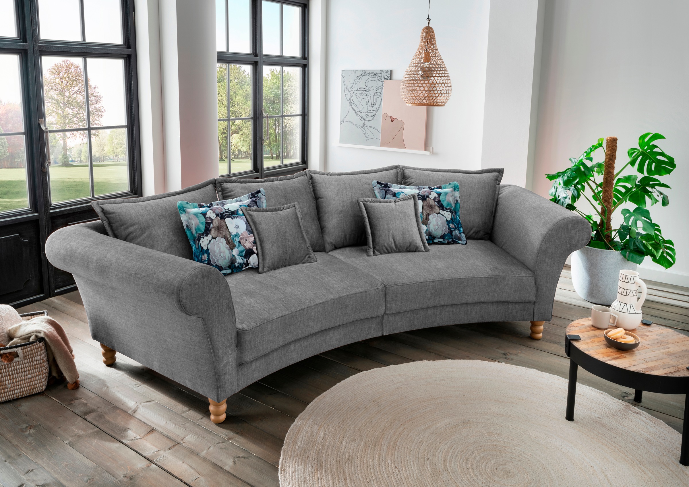 Home affaire Big-Sofa "Tassilo geschwungene Formensprache, bequem, Mega Sof günstig online kaufen