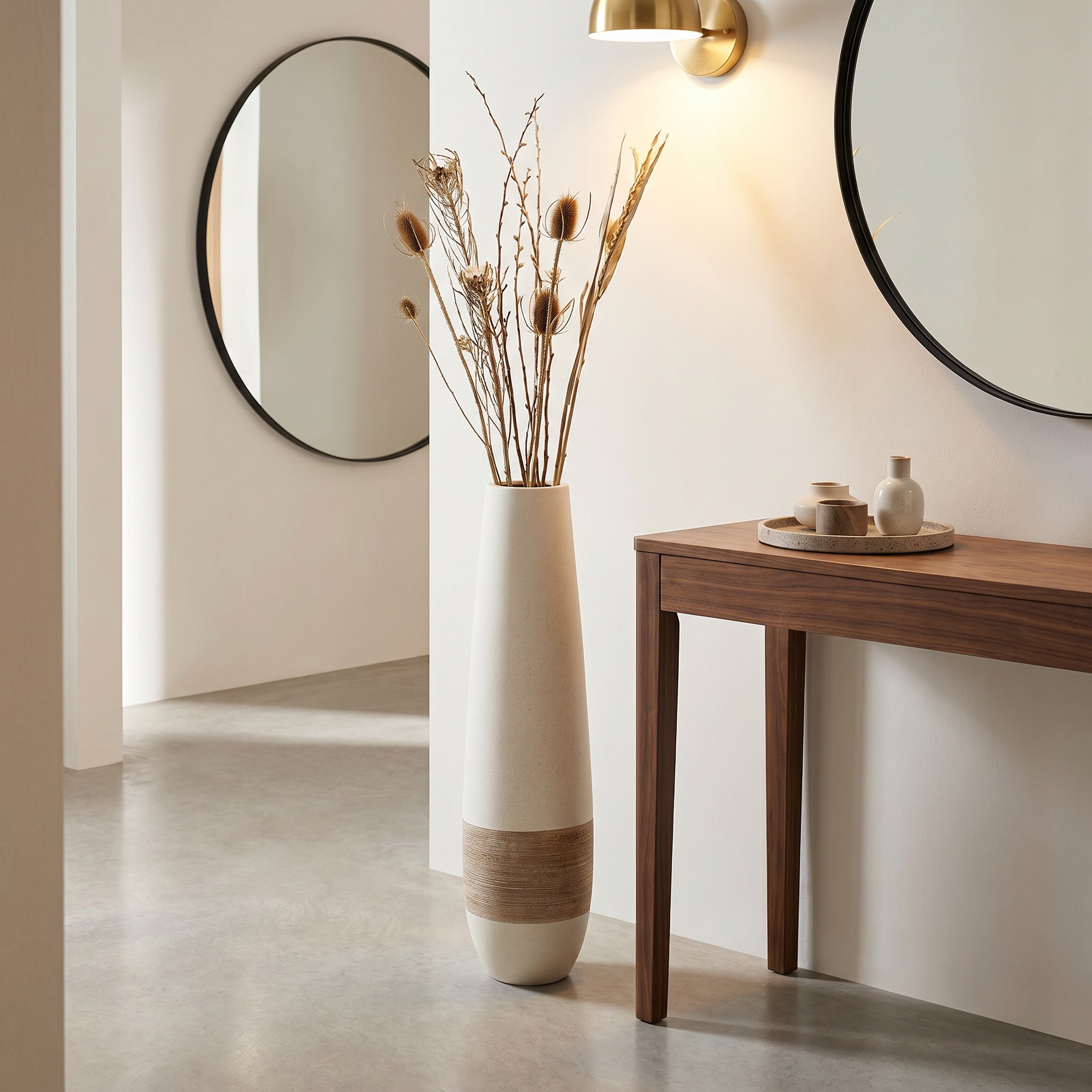GILDE Bodenvase »Vase Olbia creme H. 66 cm«