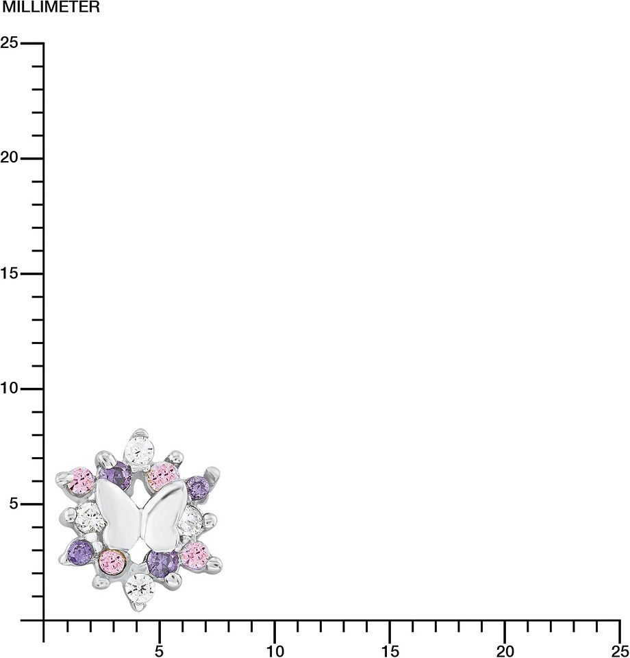 Prinzessin Lillifee Paar Ohrstecker »Schmetterling, 9245598«, mit Zirkonia (synth.)