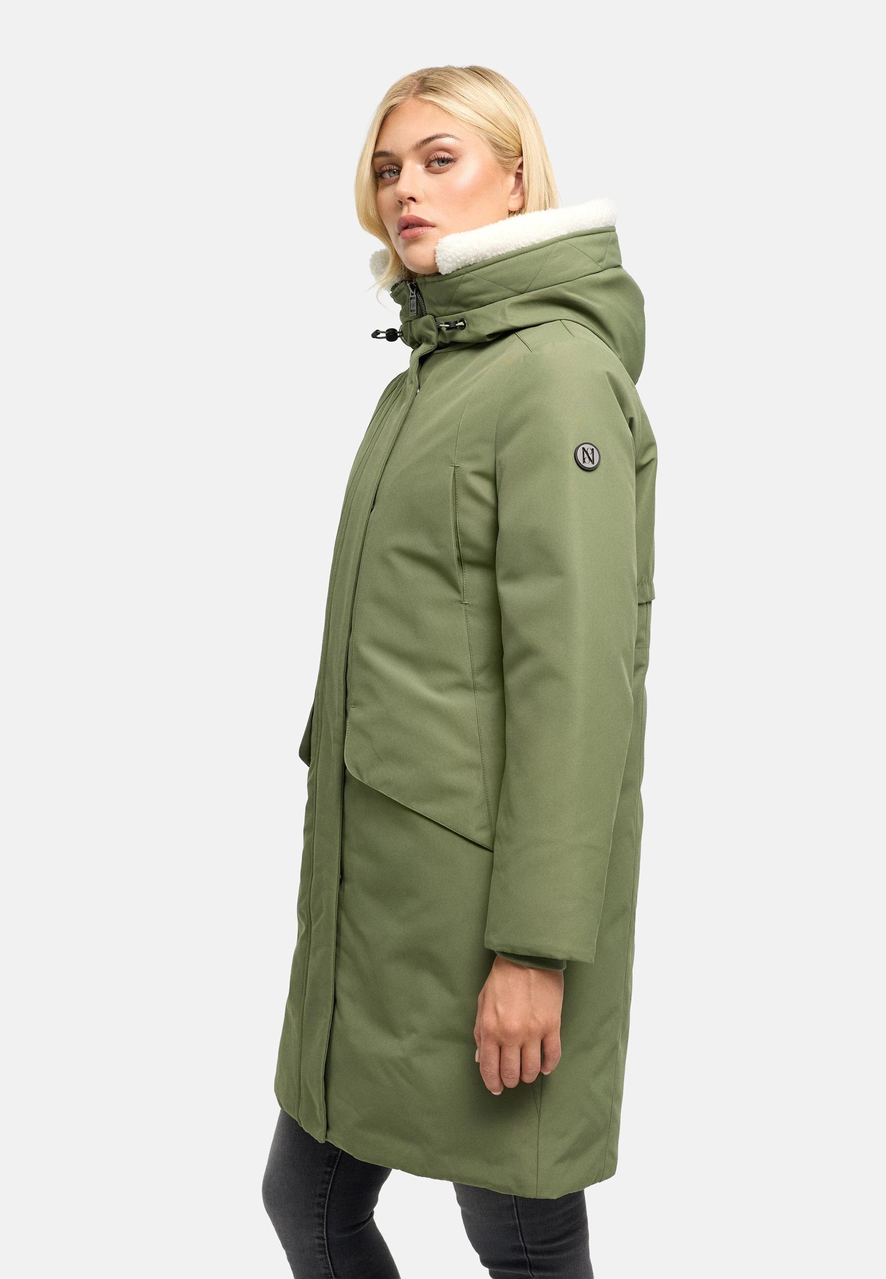 Navahoo Wintermantel »Bibber-Beauty 14« Warmer Damen Parka mit Tailenzugband