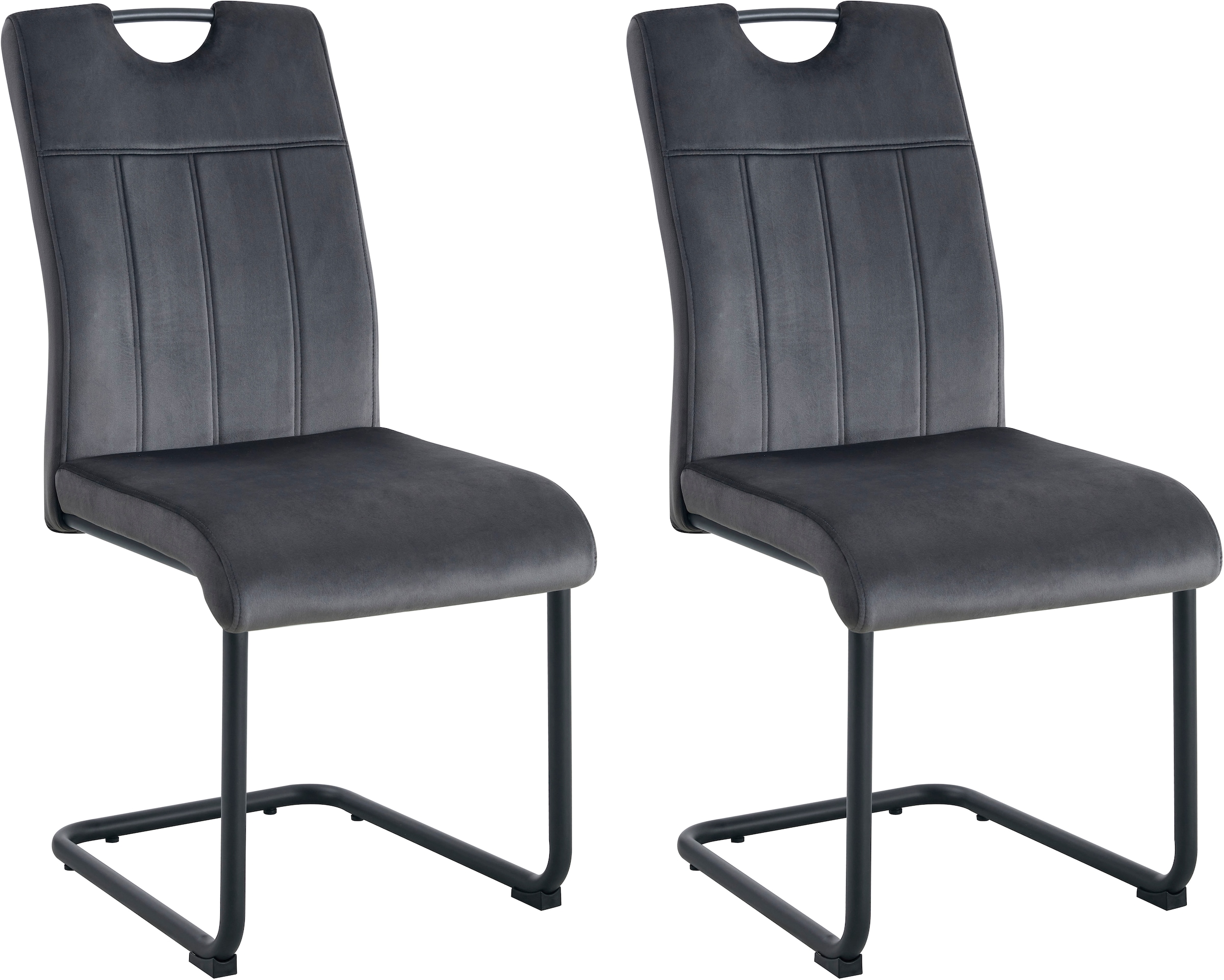Home affaire Esszimmerstuhl "BRANDON, 2er Set, mit Metallgestell in matt schwarz" (Set) 2 Stk.in verschiedenen Farben, Belsatbarkeit pro Stuhl 120 kg, 360 drehbar