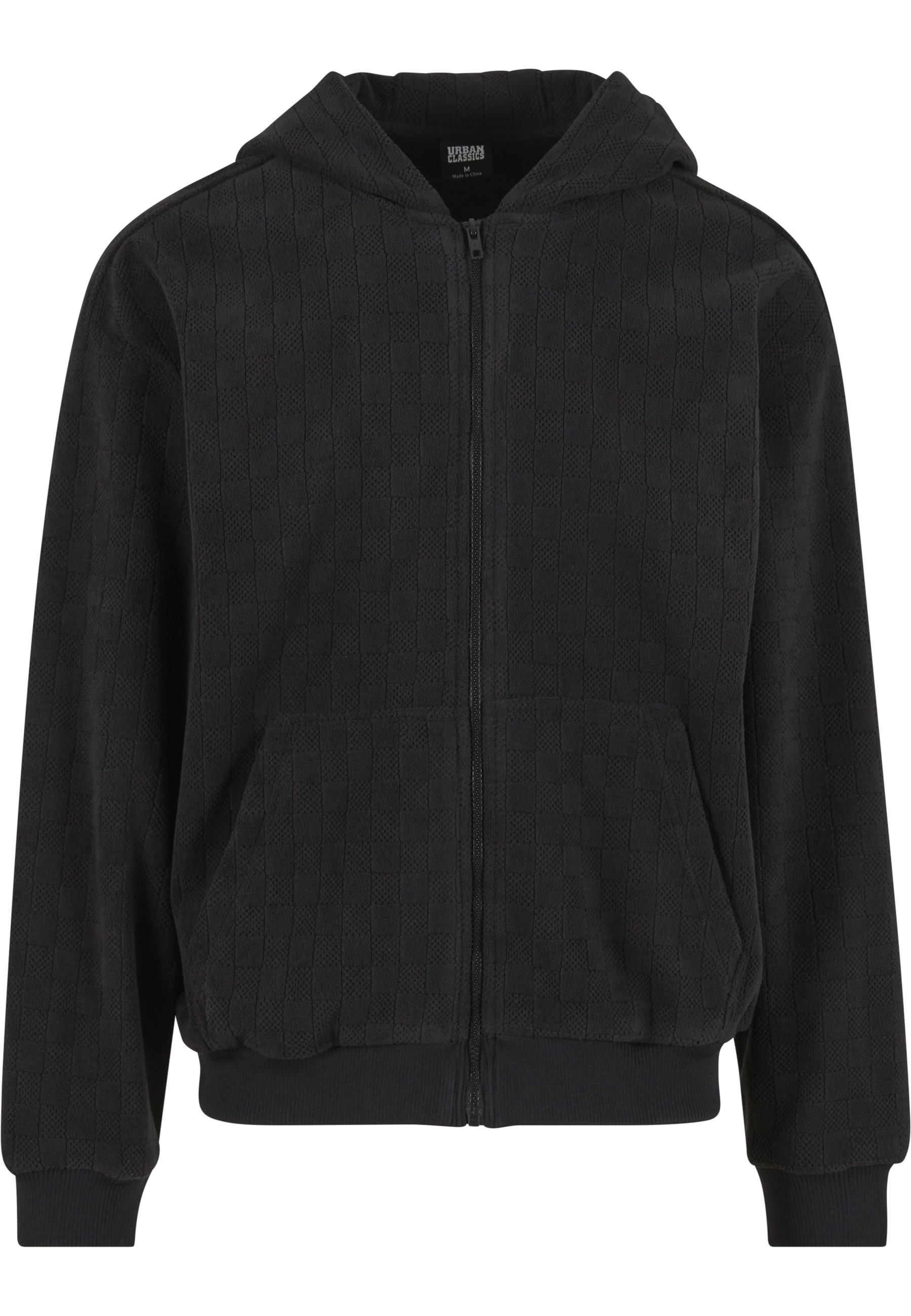 URBAN CLASSICS Sweatjacke "Urban Classics Jaquard Velvet Zip-Hoody"