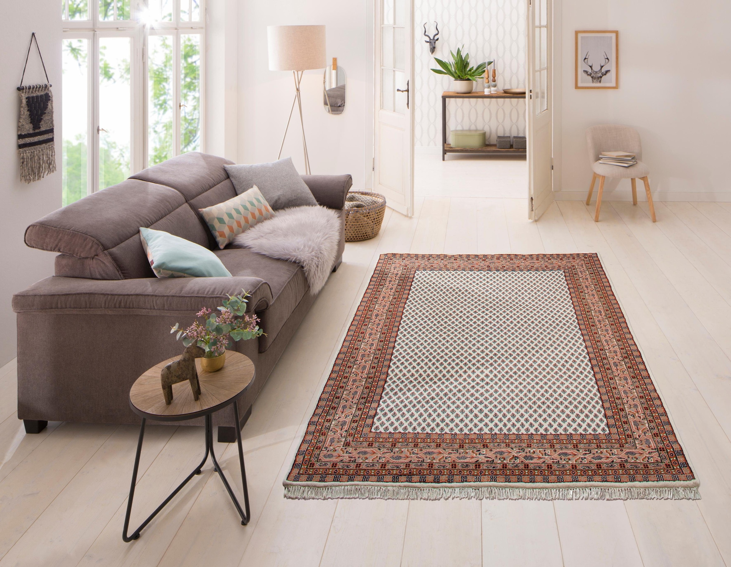 OTTO home Orientteppich "Levin, handgeknüpft" rechteckig 12 mm Höhe reine Wolle, mit Fransen, auch als Läufer, Wohnzimmer