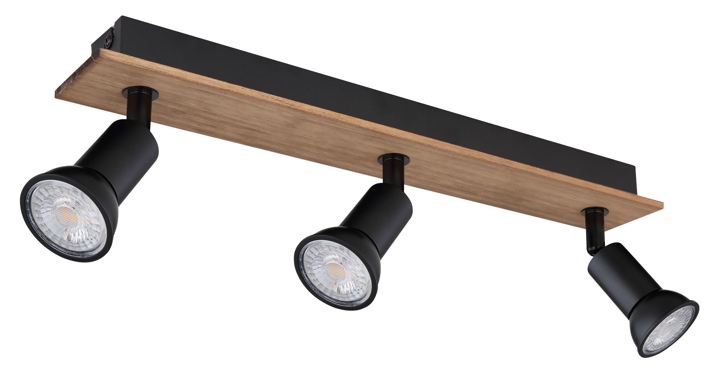 GLOBO LIGHTING Deckenstrahler »DREW«, Leuchtmittel GU10 | ohne Leuchtmittel, Deckenspot/Holz/schwarz/LxBxH: 400x60x90mm