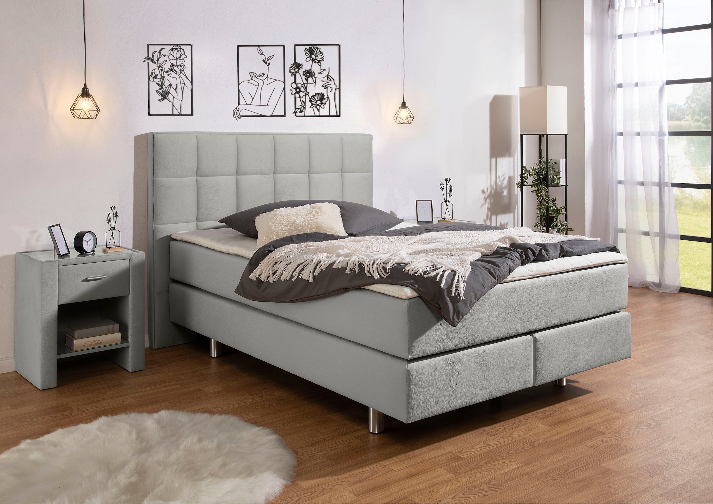 Home affaire Boxspringbett "Loomis" inkl. Topper, wahlweise in H2, H3 oder günstig online kaufen