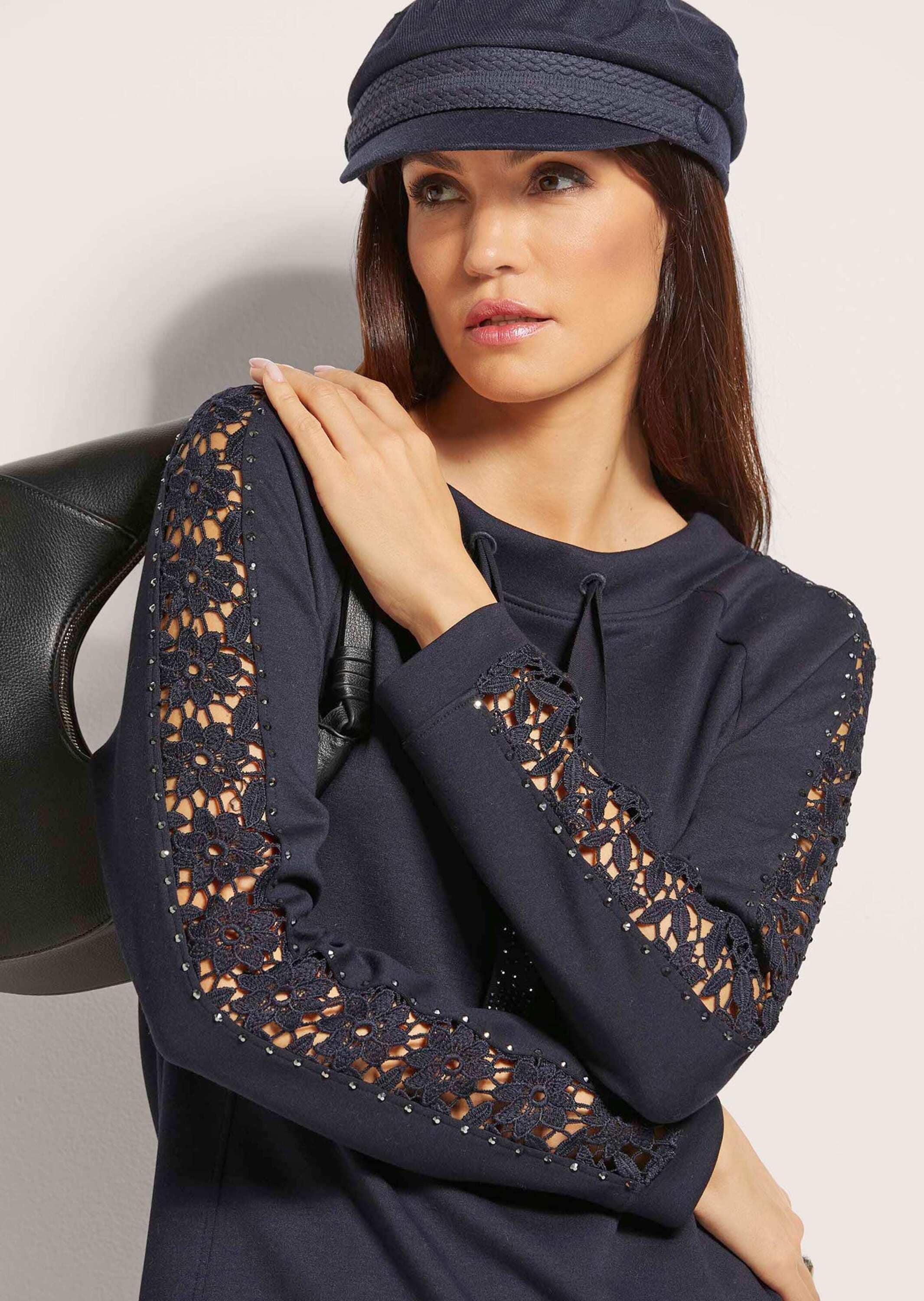 MADELEINE Sommerkleid »Jerseykleid Stretch-Kleid mit Spitze und Strass«