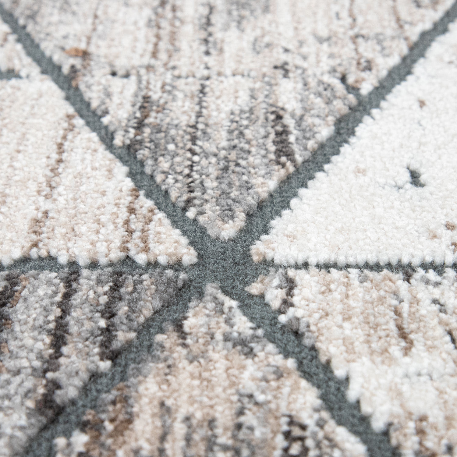 Paco Home Teppich »Harnuba 757« rechteckig 9 mm Höhe Kurzflor, modernes Rauten Design, verwaschene Optik, Wohnzimmer