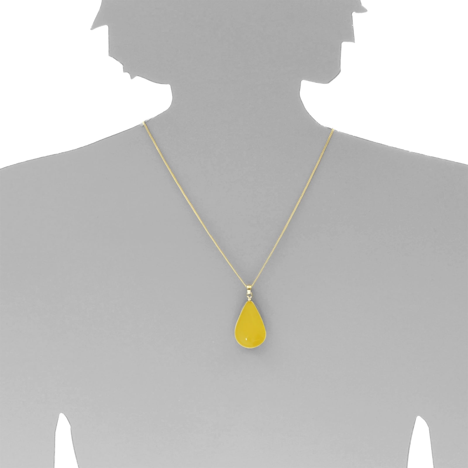 OSTSEE-SCHMUCK Kette und Anhänger Set »- Tropfen ca. 30 mm lang - Gold 333/000 - Bernstein«