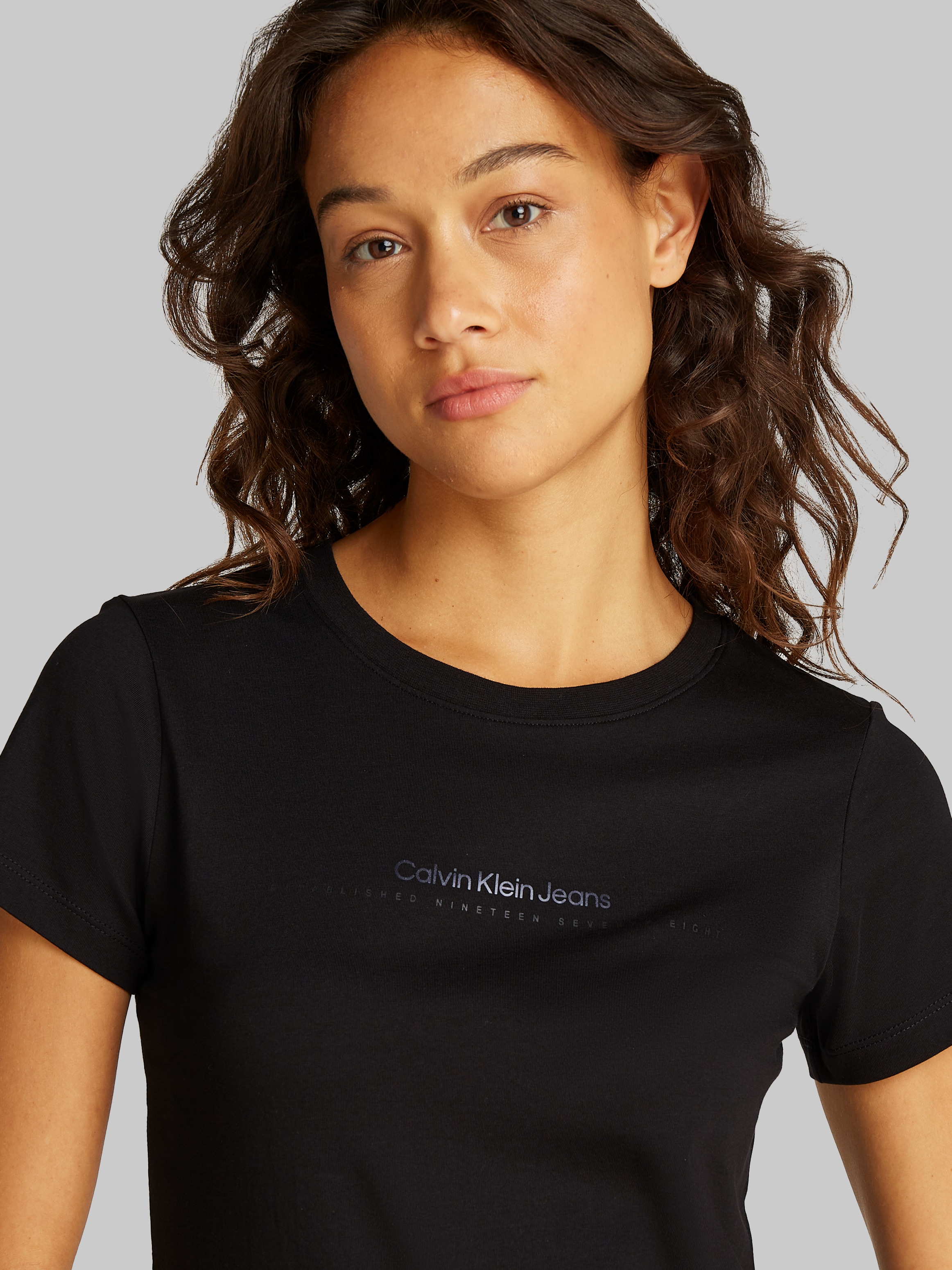 Calvin Klein Jeans Rundhalsshirt "INSTITUTIONAL GRAPHIC SLIM TEE", mit Logo günstig online kaufen