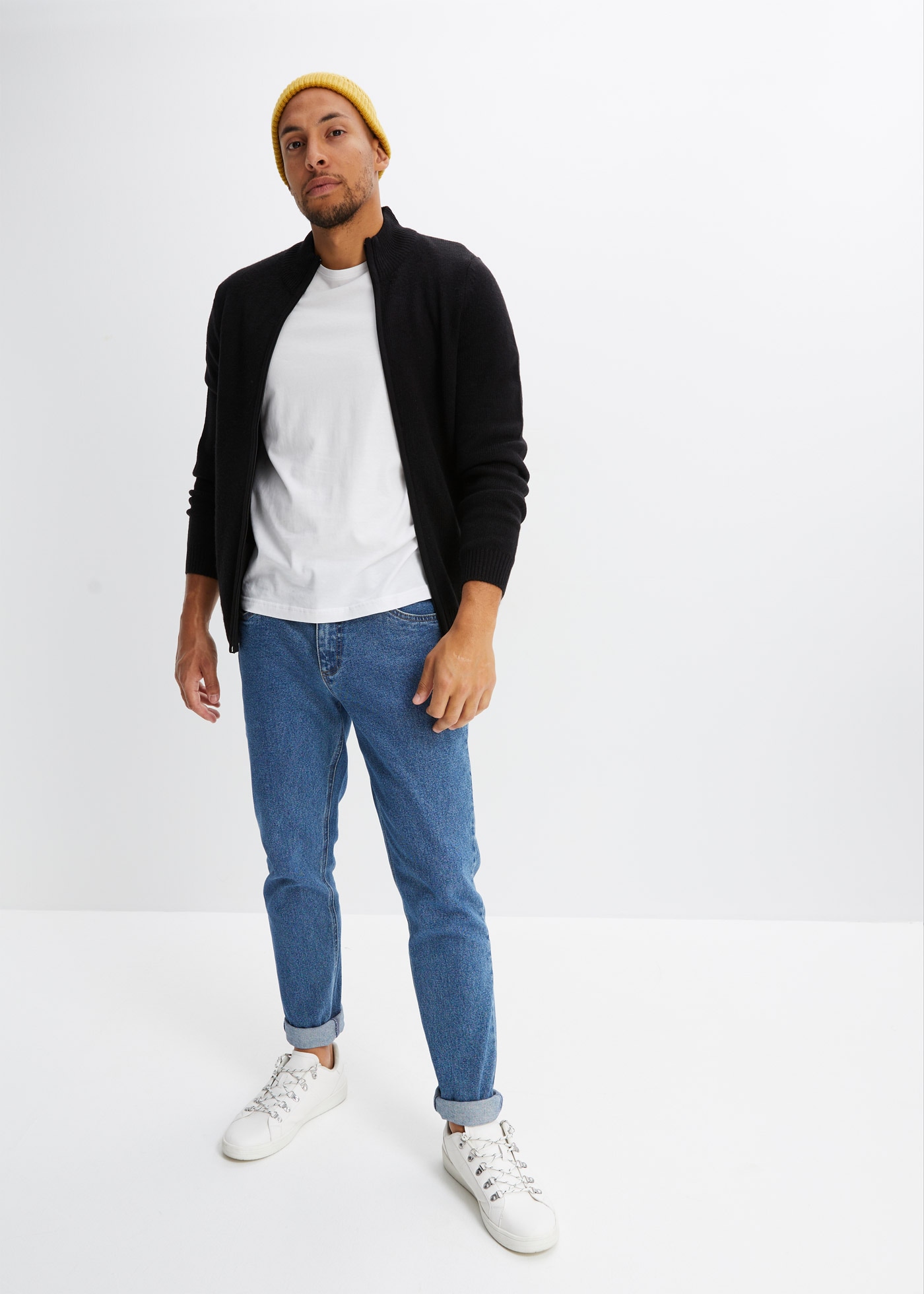 bonprix Strickjacke »Feinstrickjacke«, mit Stehkragen, Regular Fit
