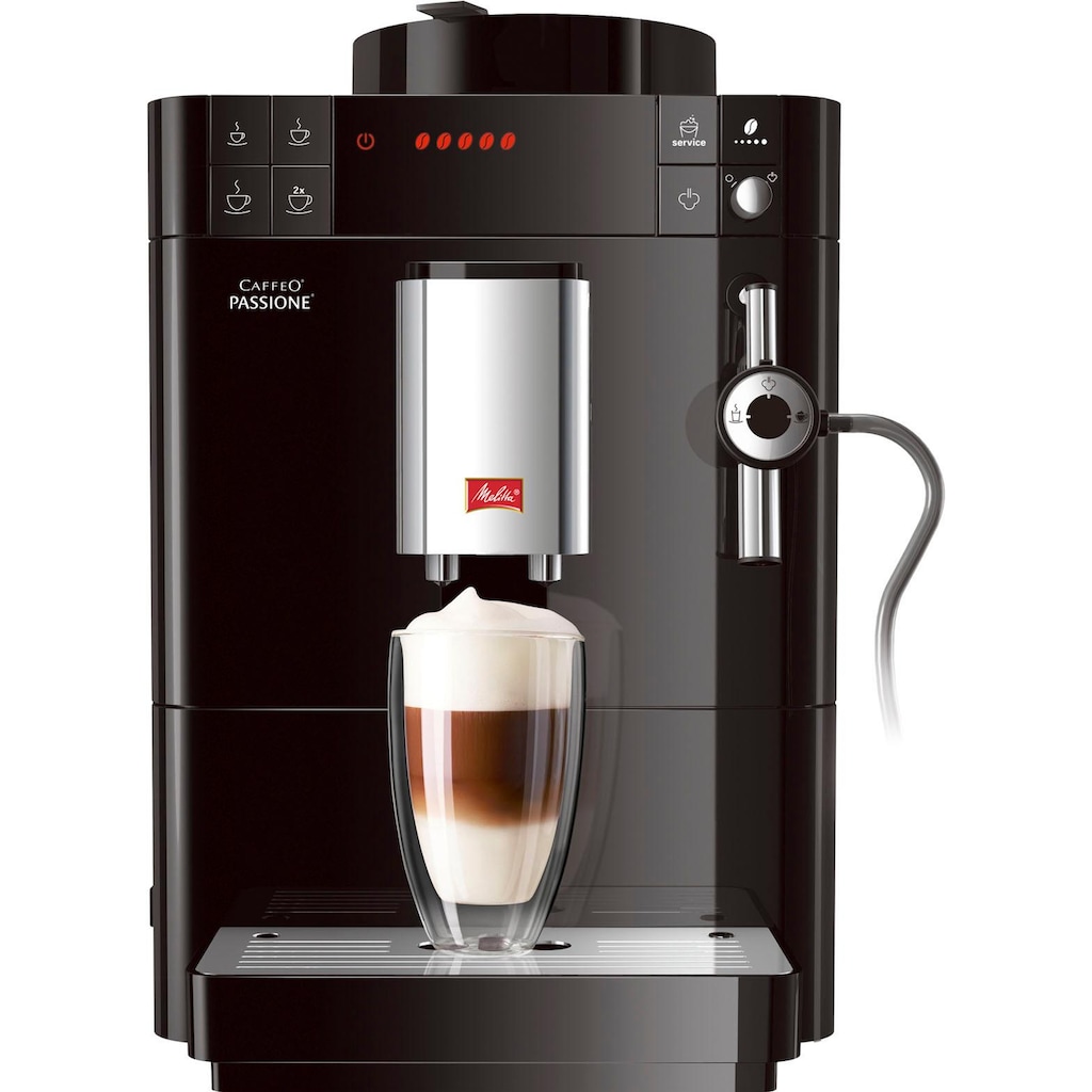 Melitta Kaffeevollautomat »Passione® F53/0-102 schwarz«, Tassengenau frisch gemahlen, Service-Taste für Entkalkung & Reinigung