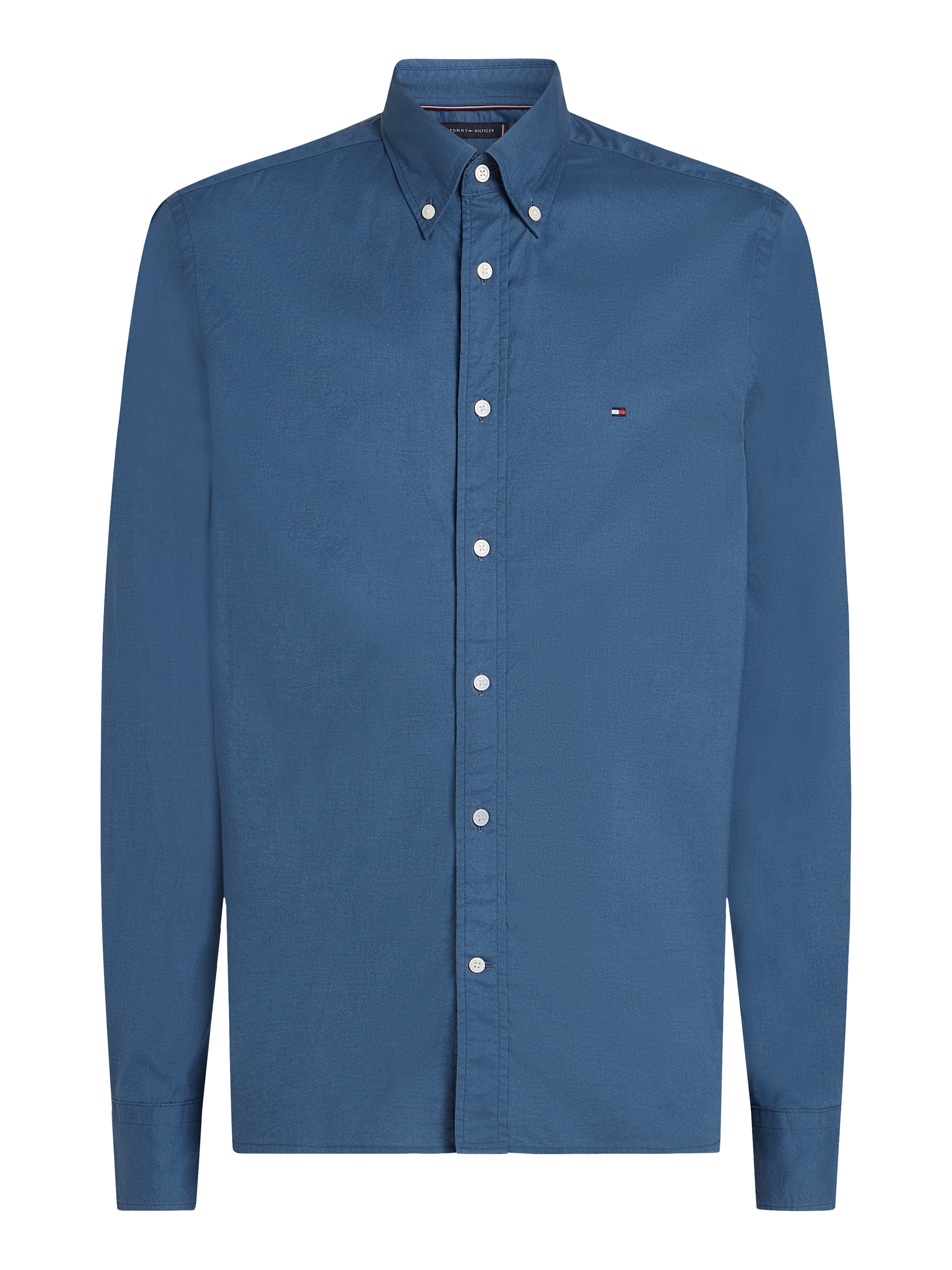 Tommy Hilfiger Businesshemd »FLEX POPLIN SOLID RF SHIRT 1«, mit Logostickerei