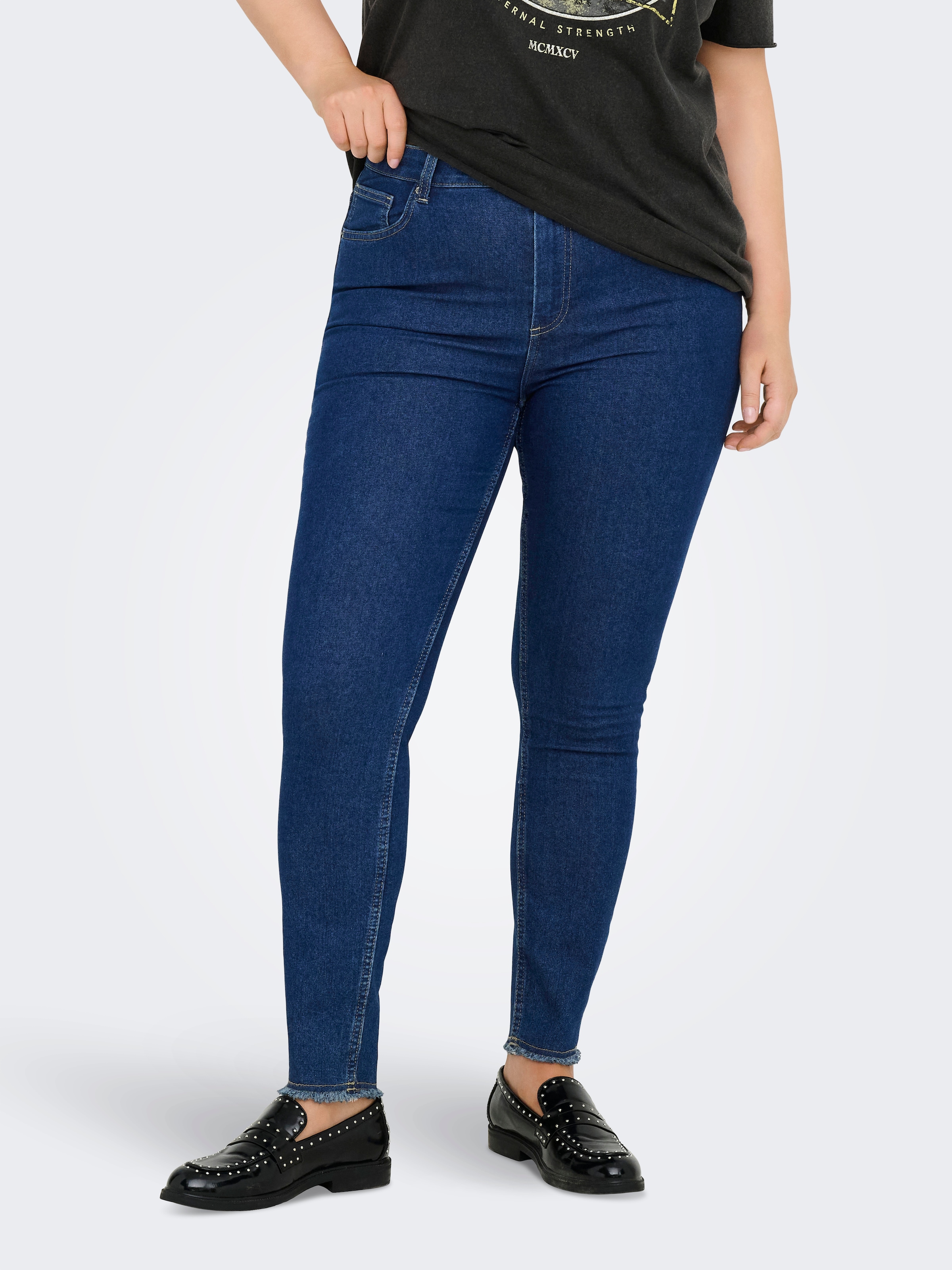 ONLY CARMAKOMA Skinny-fit-Jeans "CARHUSH MID SKINNY ANK RW DNM AKM187" günstig online kaufen