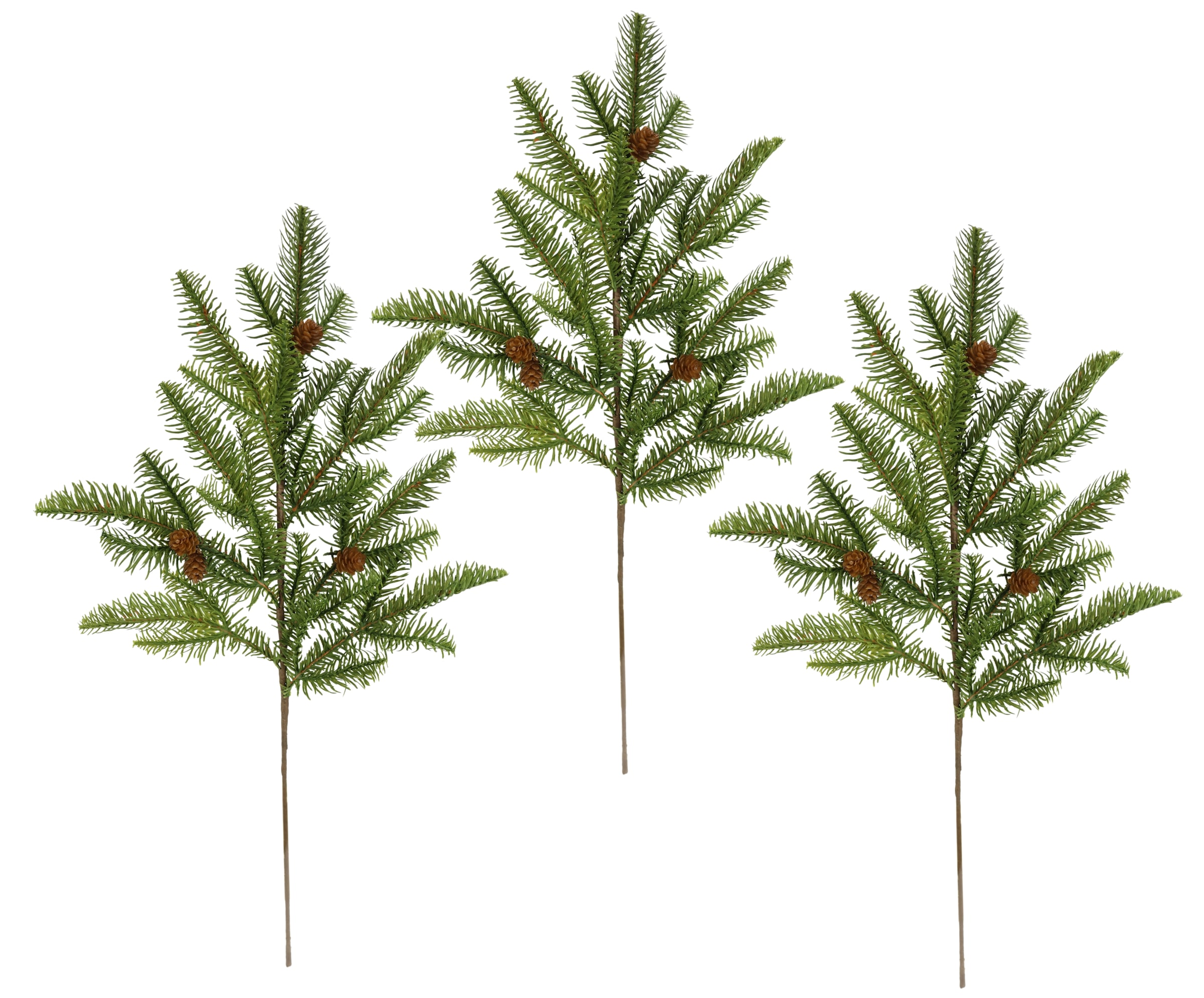 I.GE.A. Kunstzweig "Tannenzweige mit Zapfen" 3er Set Künstlicher Tannenbund günstig online kaufen