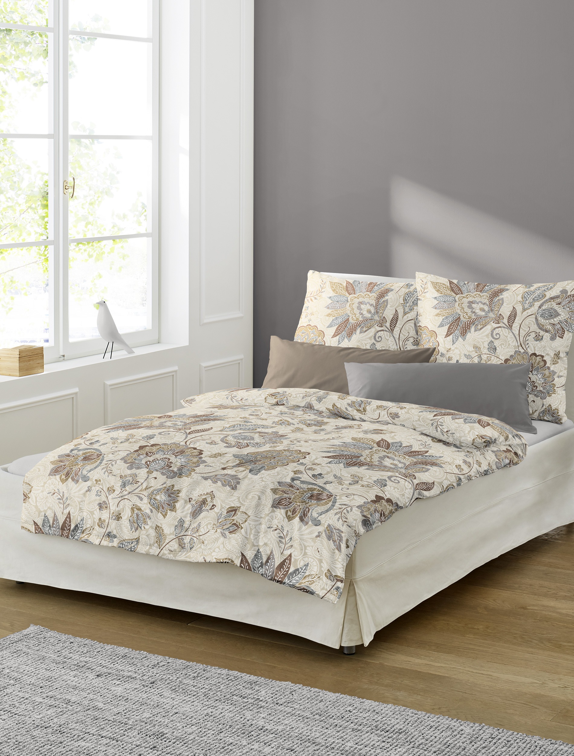 BIERBAUM Bettwäsche "4144" 2 Stk. Biber, 100 % Baumwolle, pflegeleicht, kus günstig online kaufen