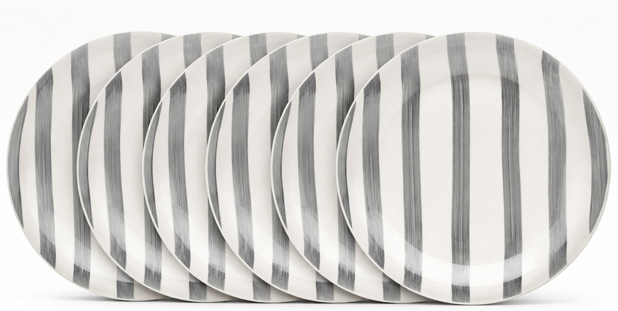 van Well Speiseteller »Mallorca, Teller 27 cm, 6 Stück« Teller Set, Keramik, Streifenoptik, spülmaschinen-/mikrowellengeeignet