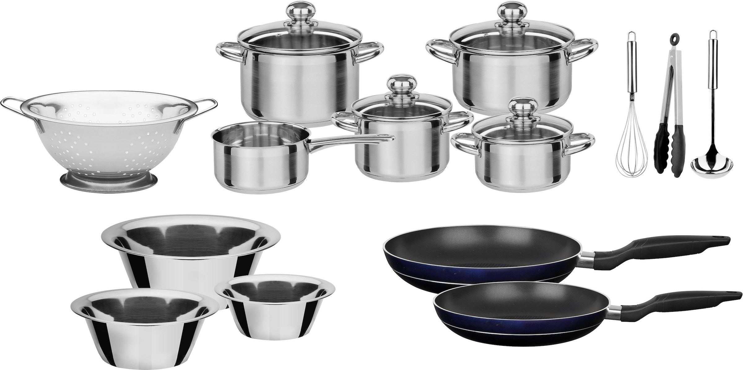 GSW Topf-Set "Silver Star" Edelstahl Set, Bratentopf Ø 16/20 cm, Fleischtop günstig online kaufen