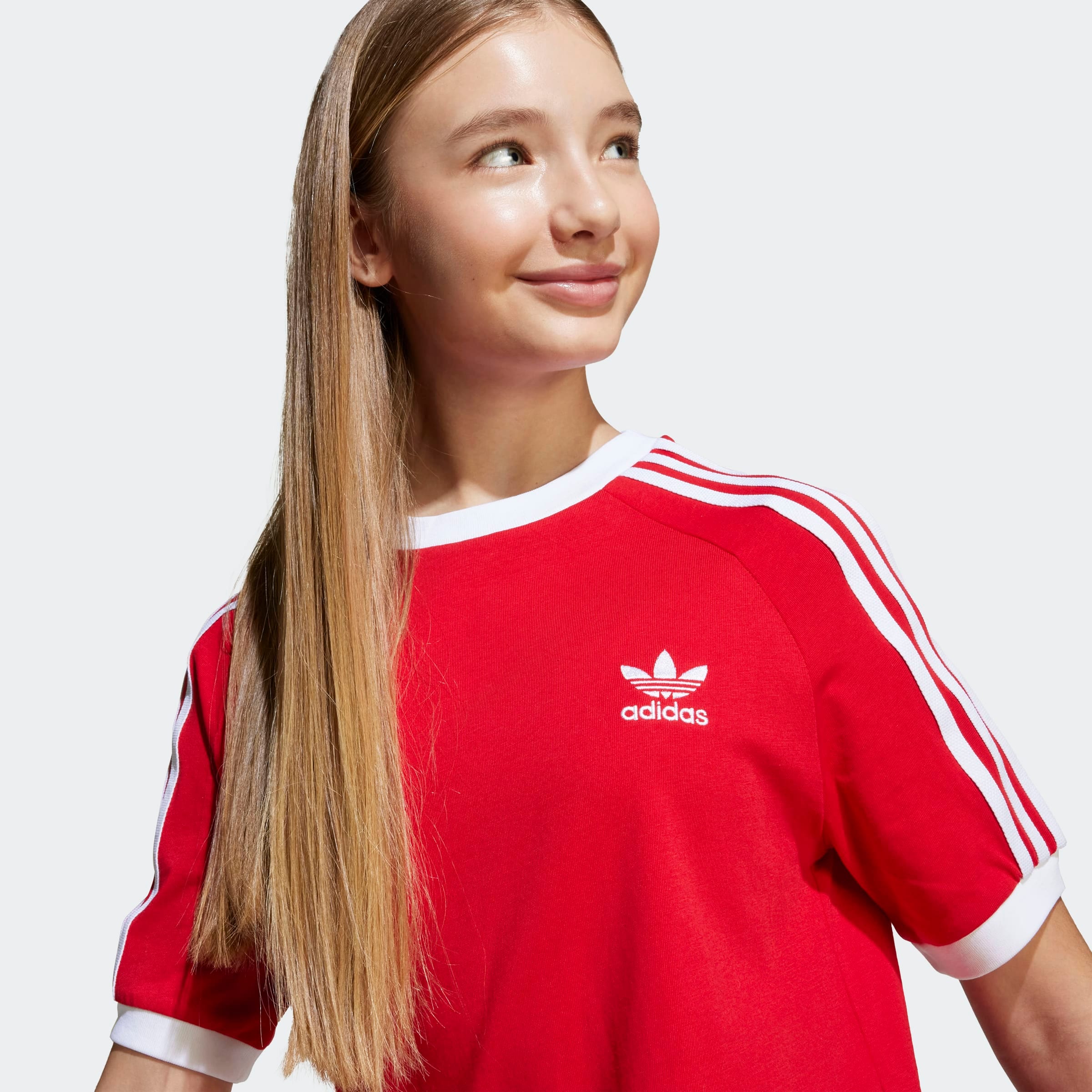 adidas Originals T-Shirt »3 STRIPE TEE« sportlicher Stil, mit kurzen Ärmeln, für Kinder, aus Baumwolle